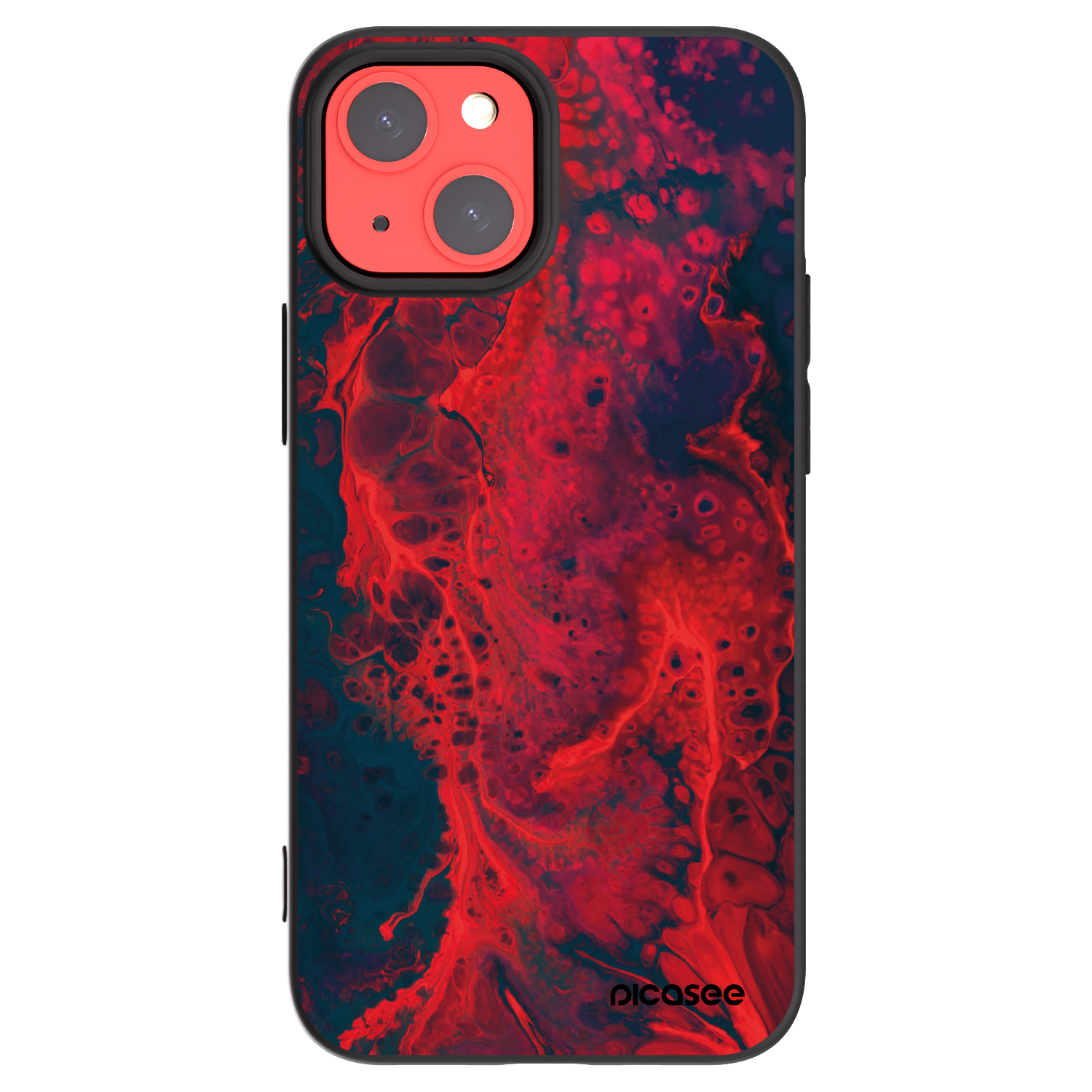 Picasee silikónový čierny obal pre Apple iPhone 13 mini - Organic red