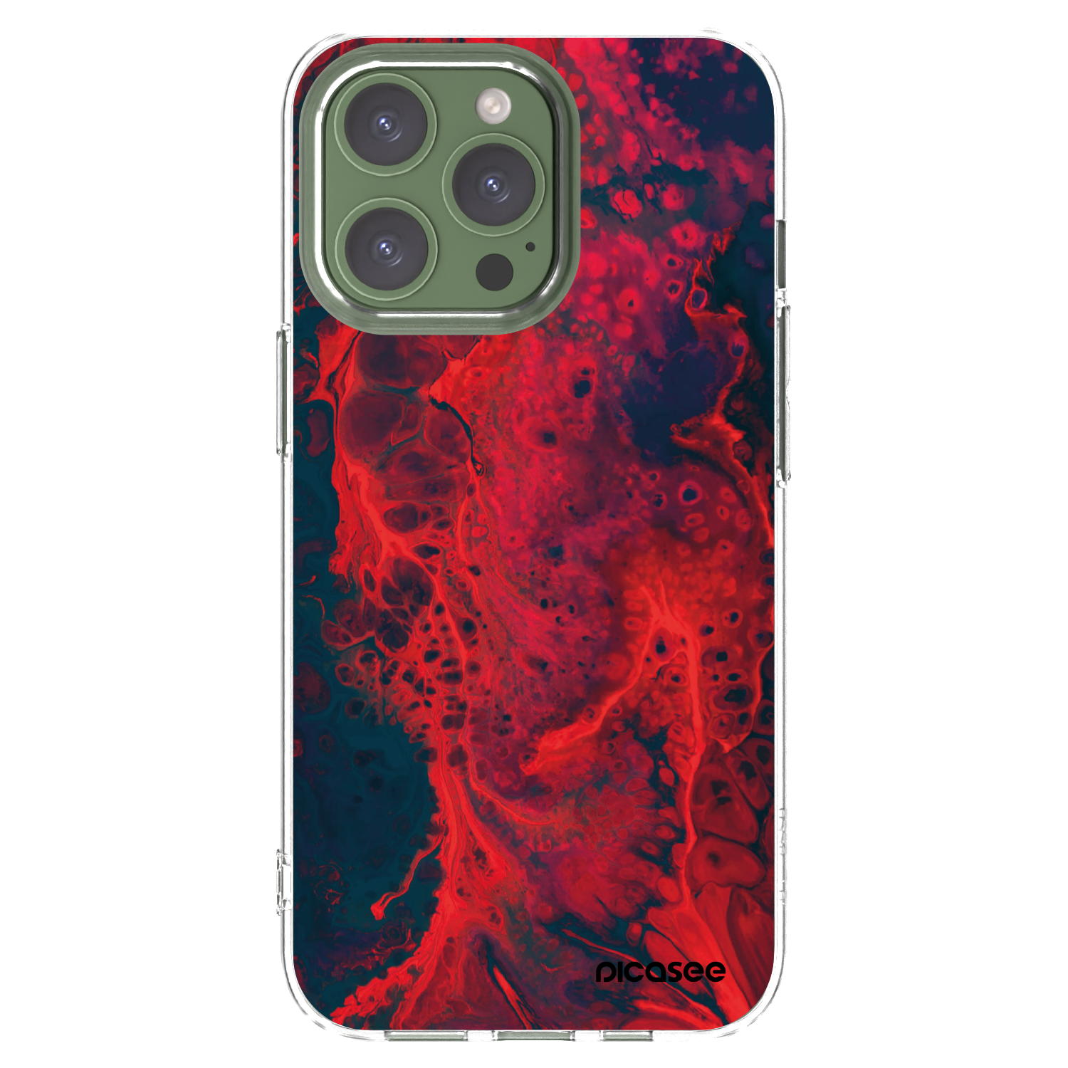 Picasee silikónový prehľadný obal pre Apple iPhone 13 Pro - Organic red