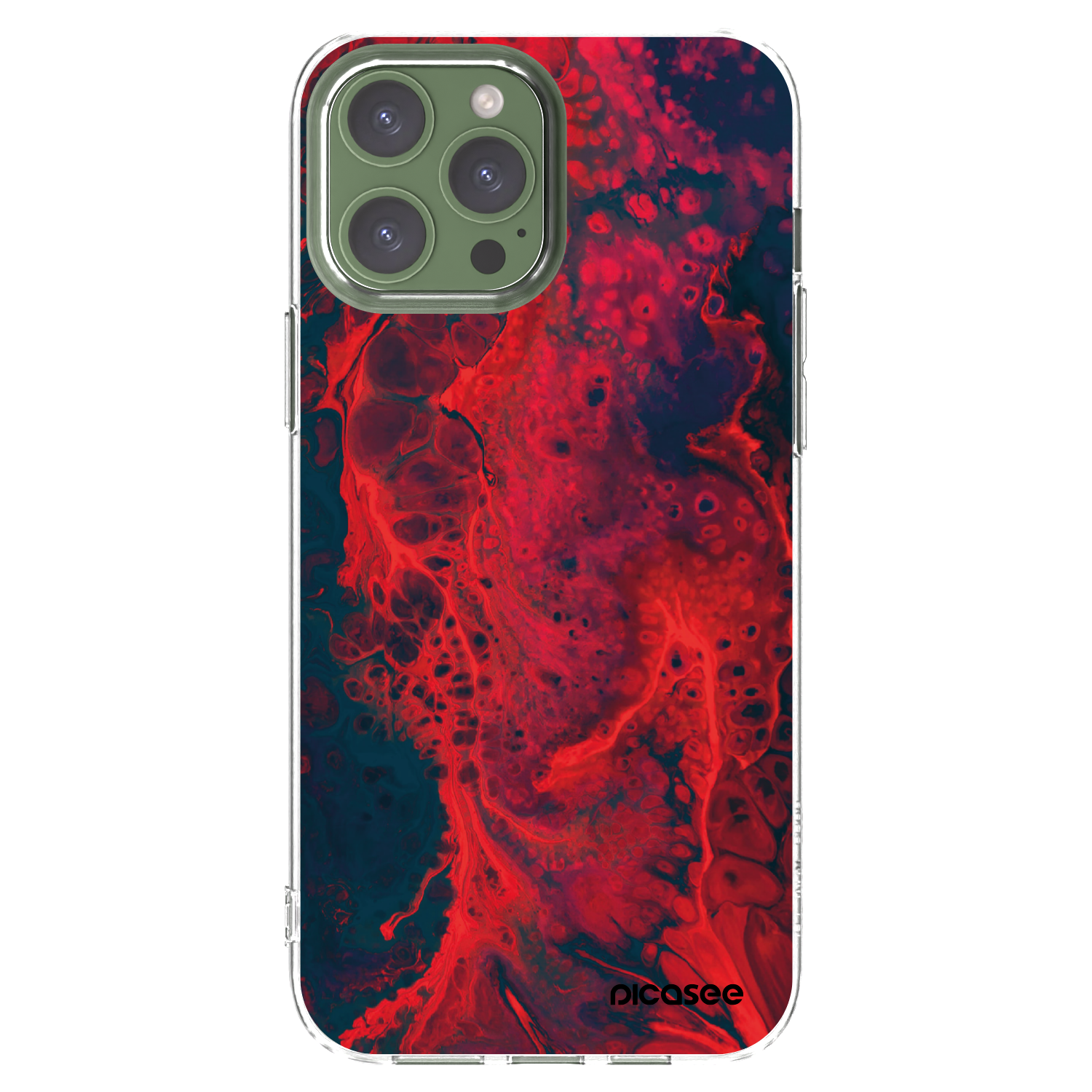Silikónový prehľadný obal pre Apple iPhone 13 Pro Max - Organic red