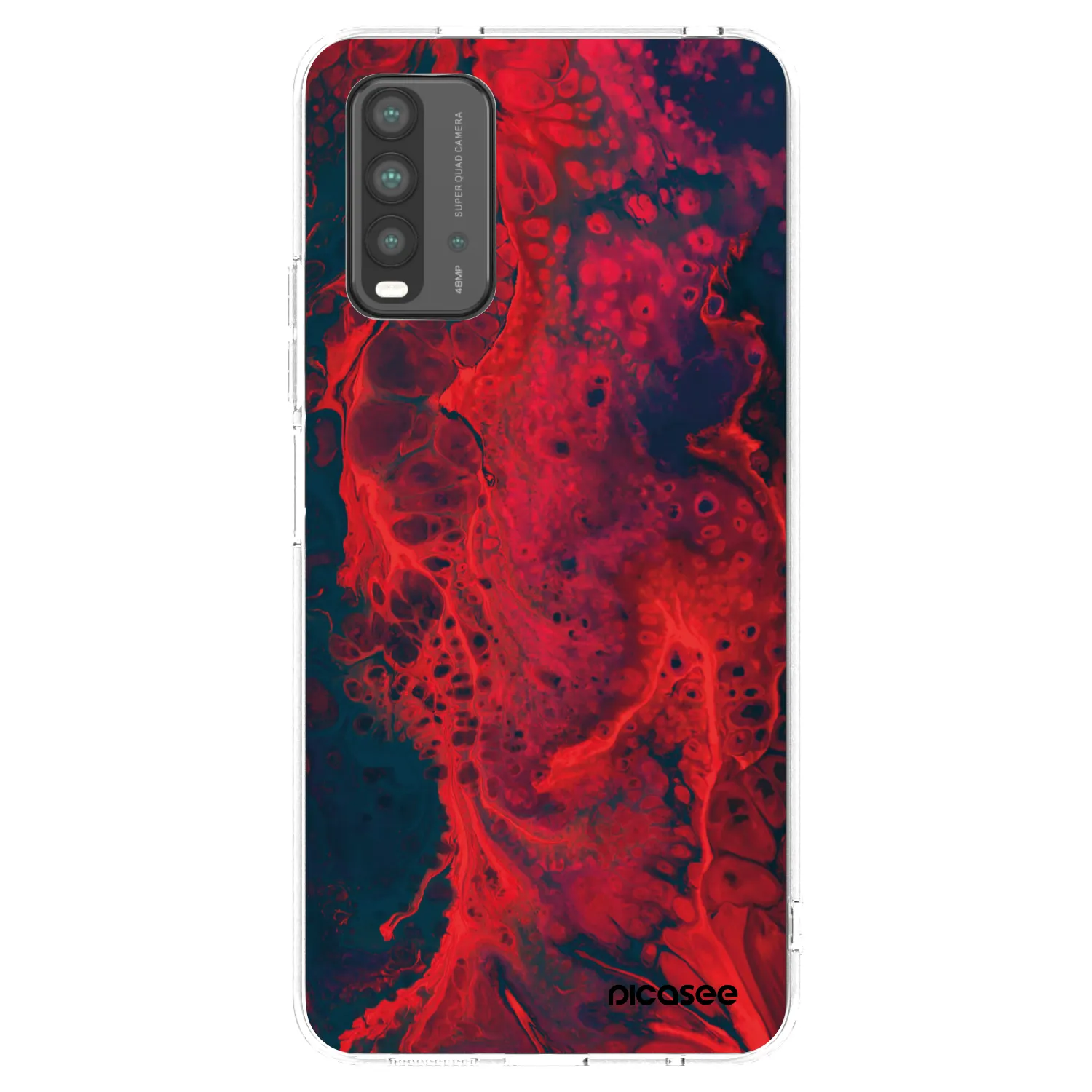 Picasee silikónový čierny obal pre Xiaomi Redmi 9T - Organic red