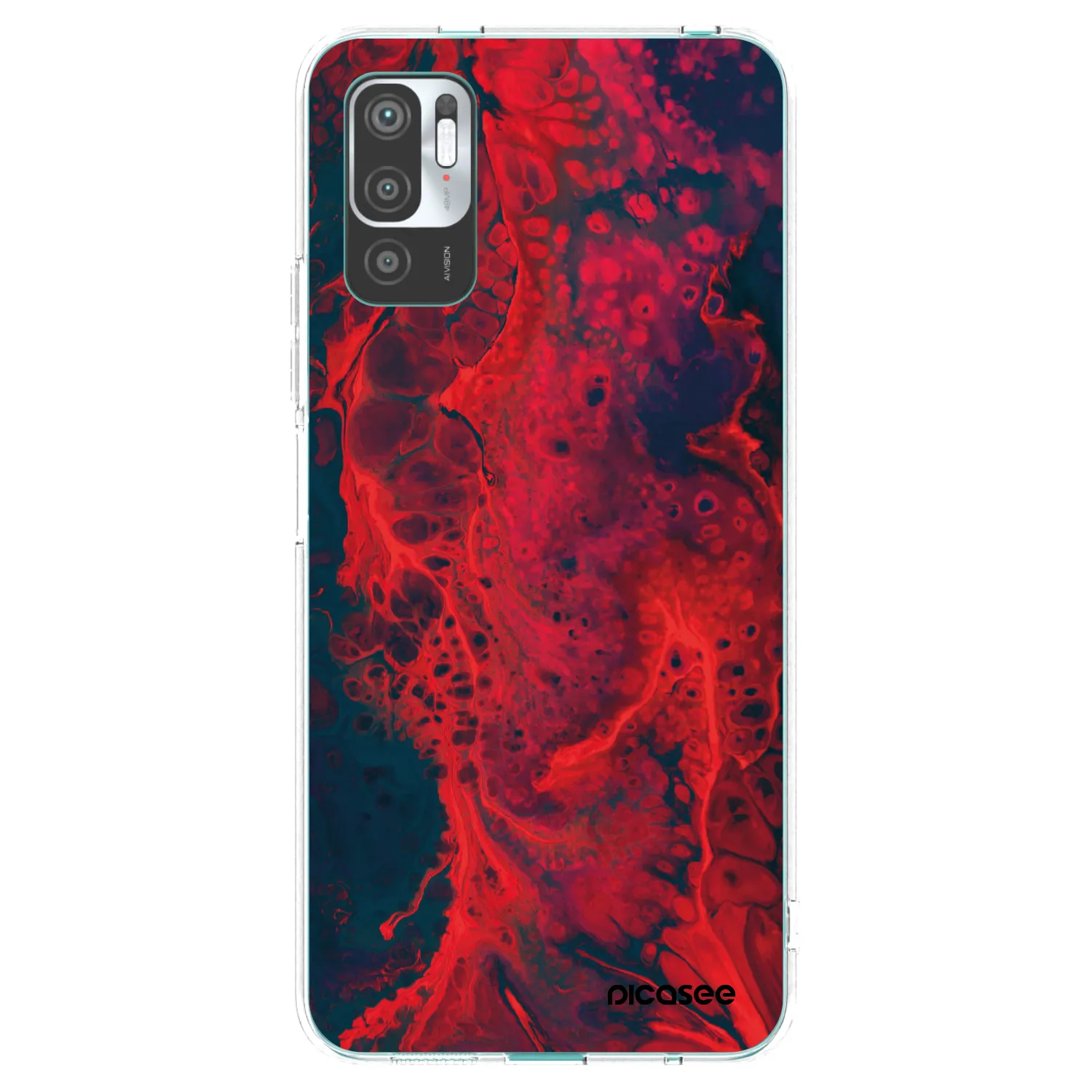 Picasee silikónový prehľadný obal pre Xiaomi Redmi Note 10 5G - Organic red