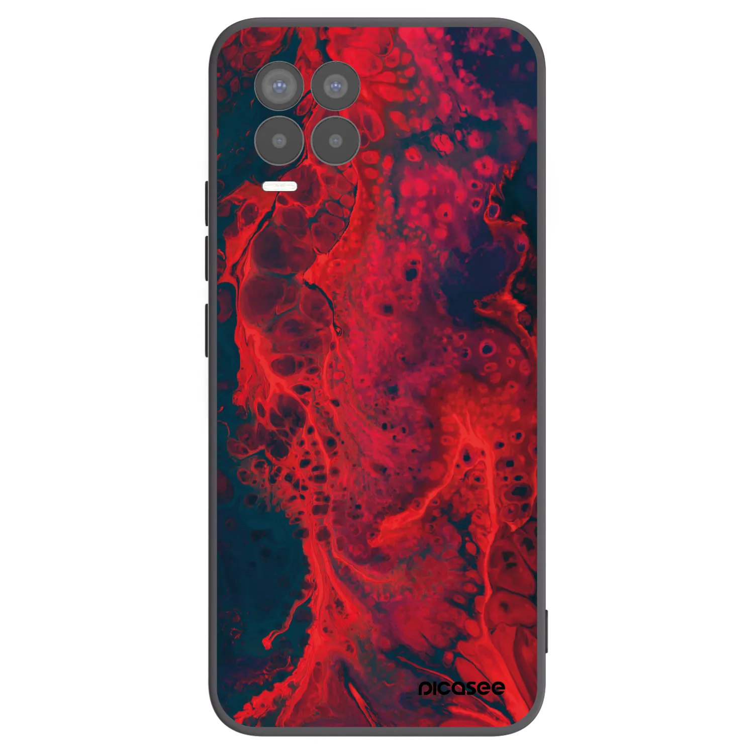 Picasee silikónový čierny obal pre Realme 8 Pro - Organic red