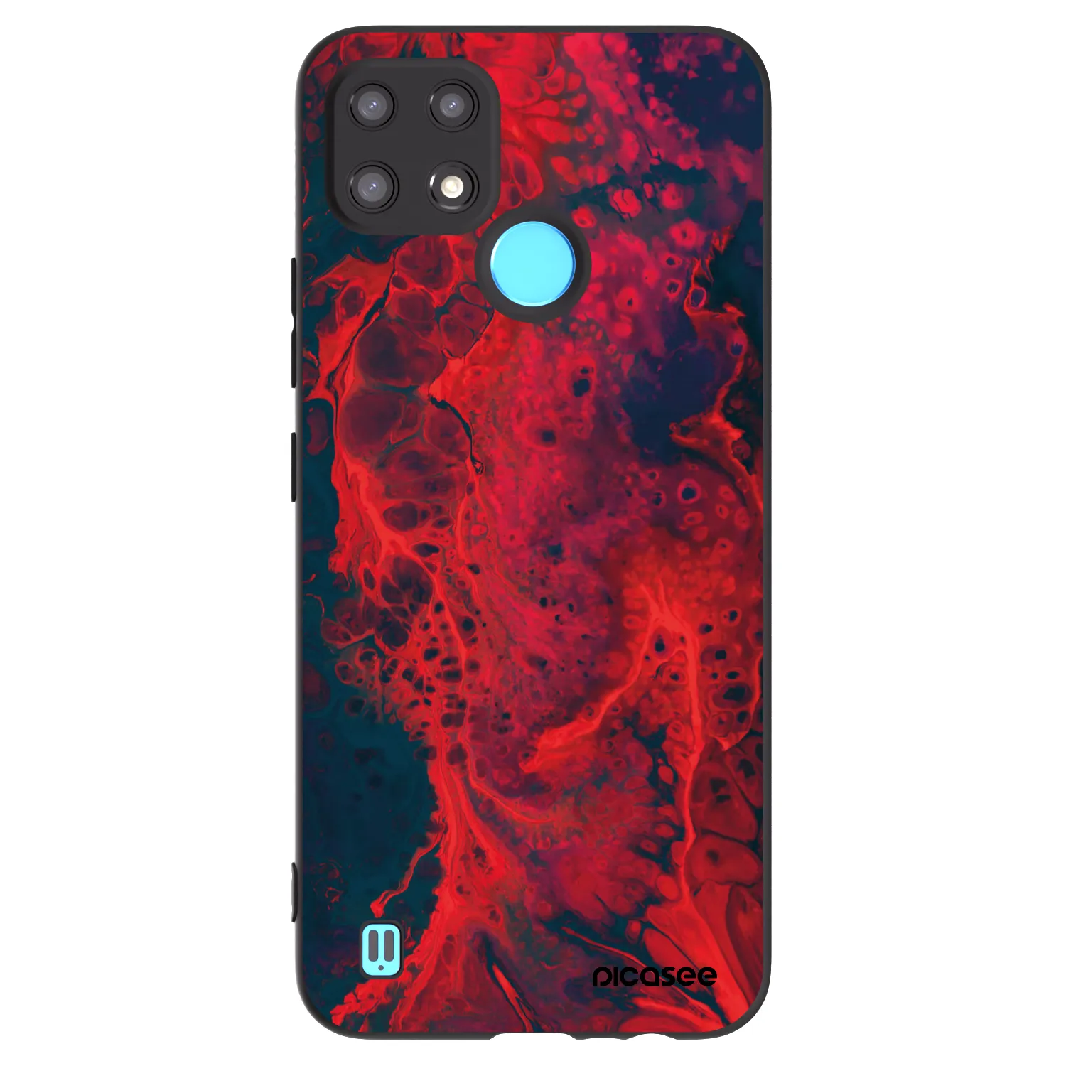 Picasee silikónový čierny obal pre Realme C21 - Organic red