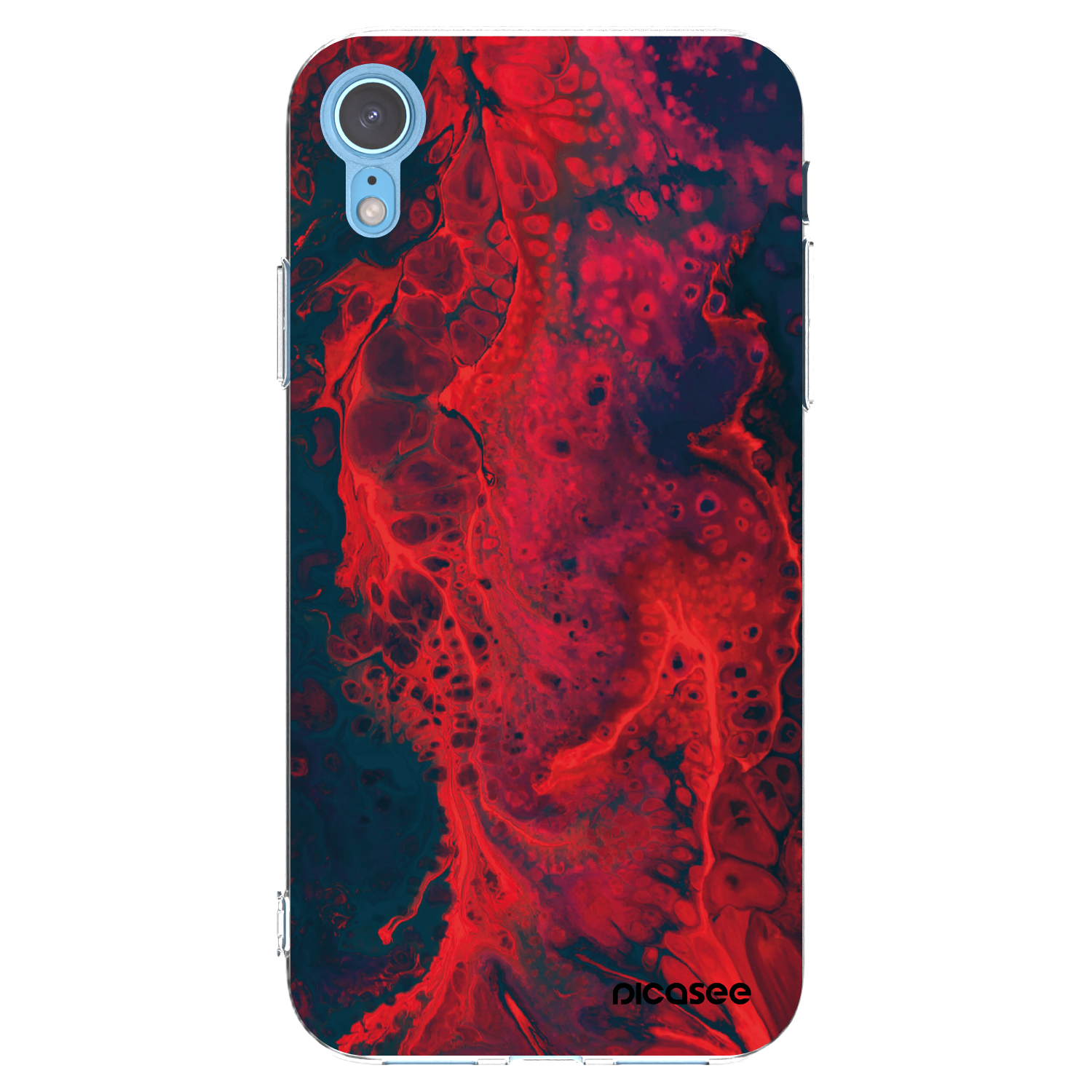 Picasee silikónový prehľadný obal pre Apple iPhone XR - Organic red