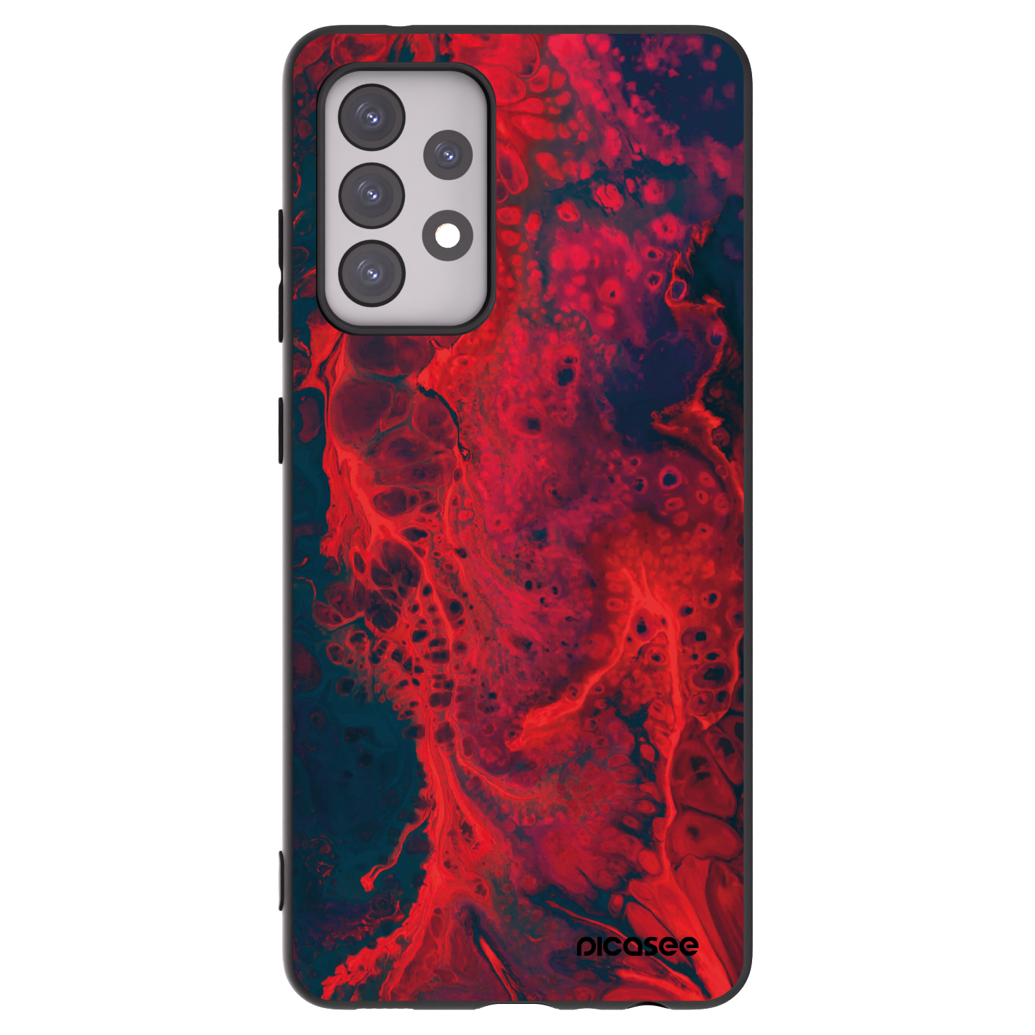 Picasee silikónový čierny obal pre Samsung Galaxy A52s 5G A528B - Organic red