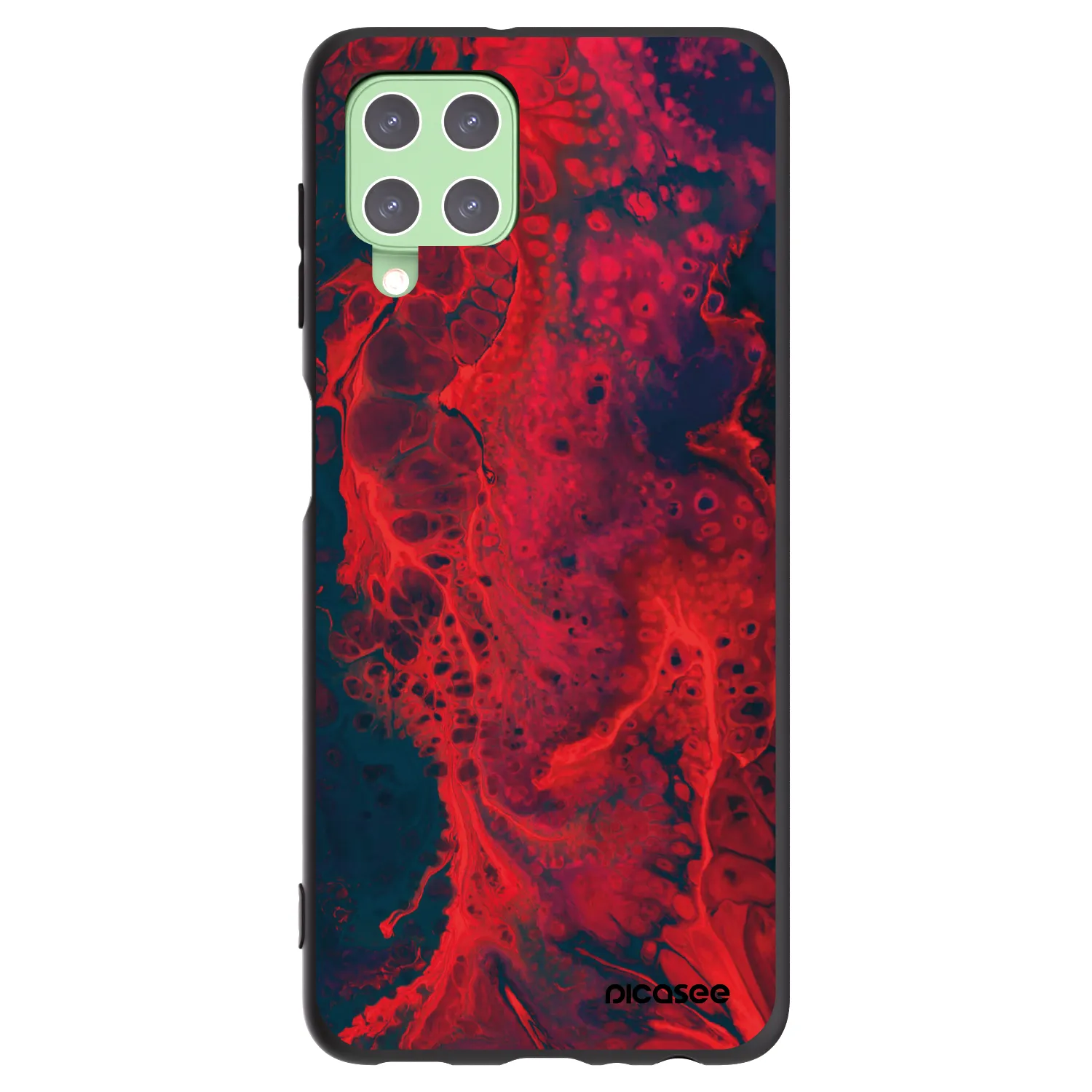 Picasee silikónový čierny obal pre Samsung Galaxy A22 A225F 4G - Organic red