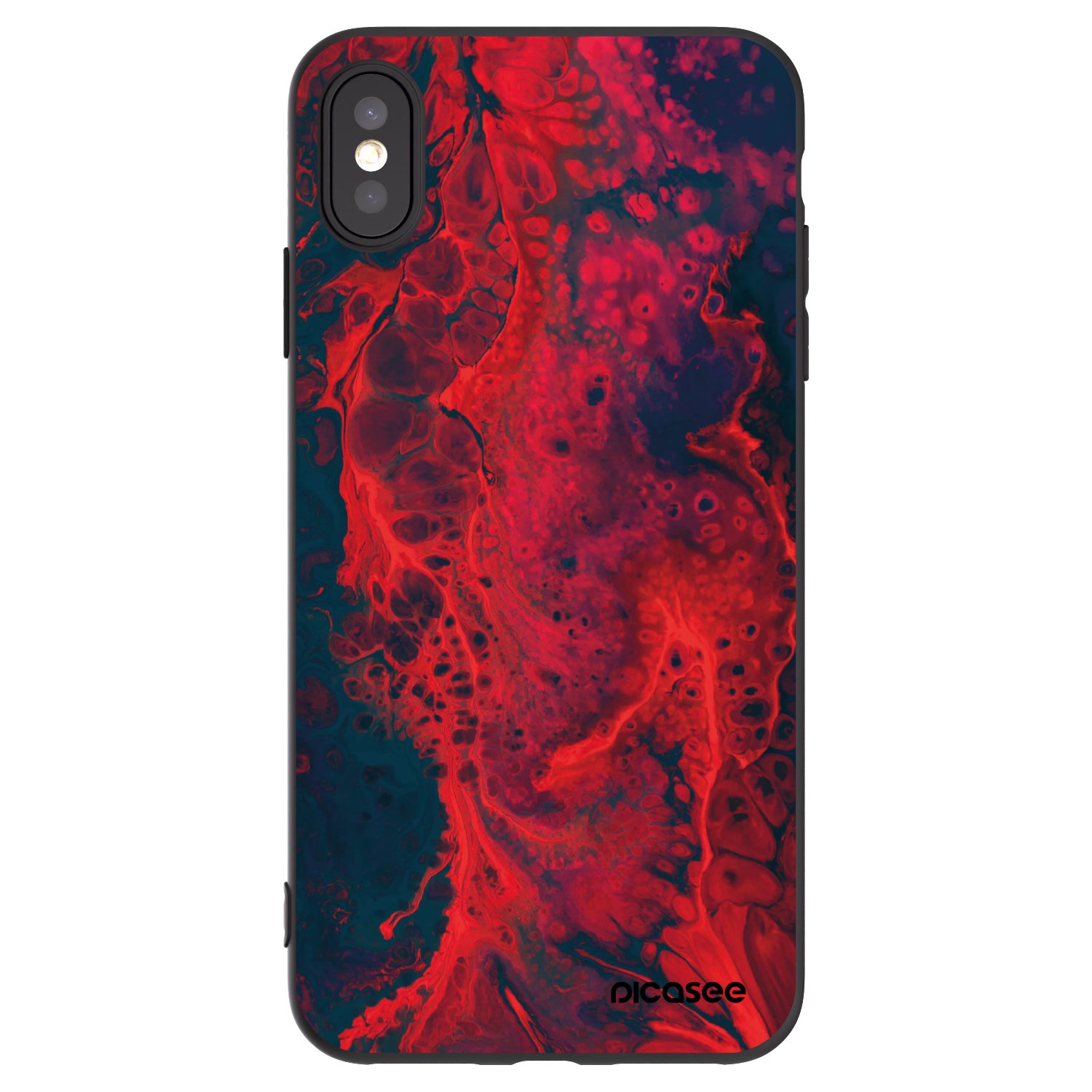 Picasee silikónový čierny obal pre Apple iPhone XS Max - Organic red