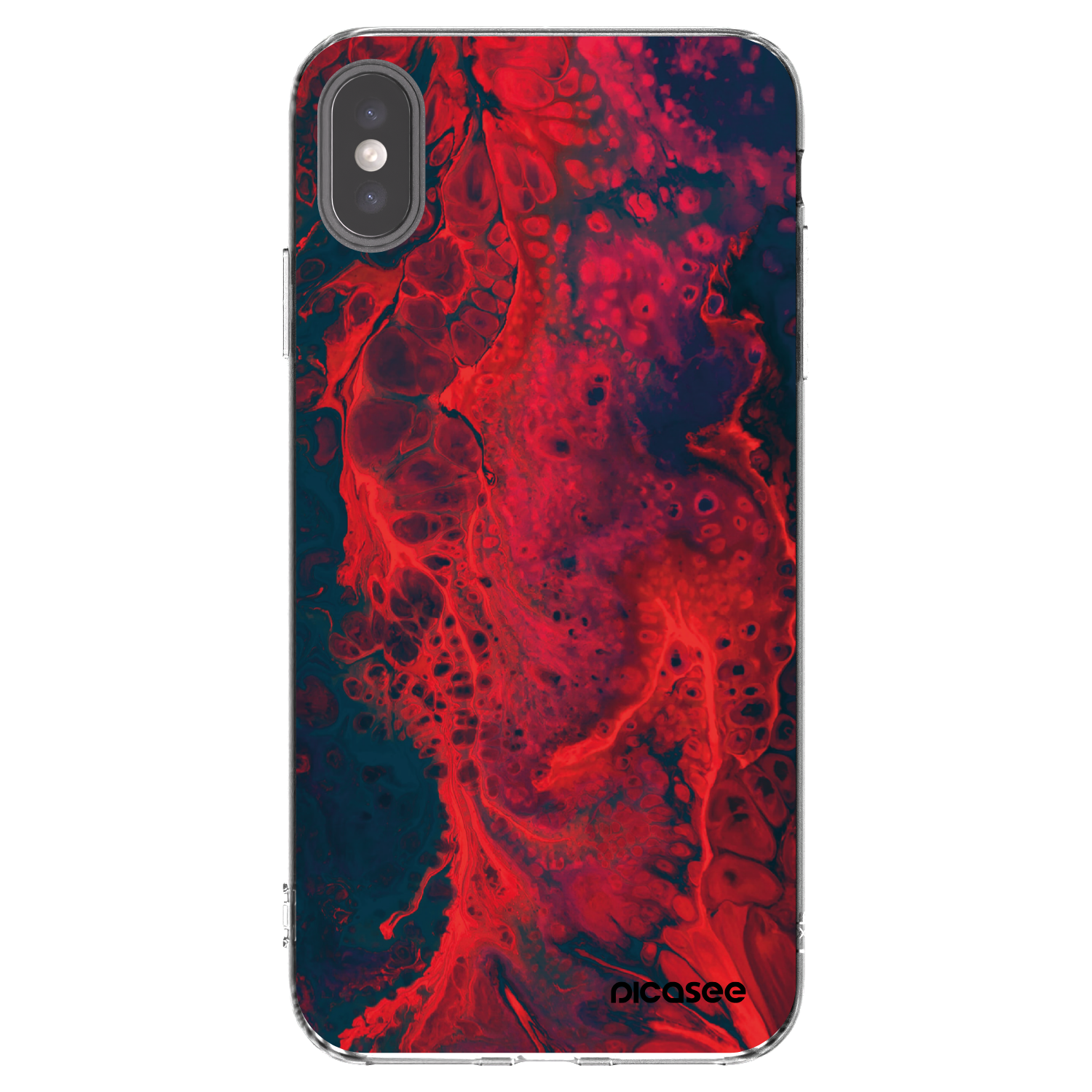 Picasee silikónový prehľadný obal pre Apple iPhone XS Max - Organic red