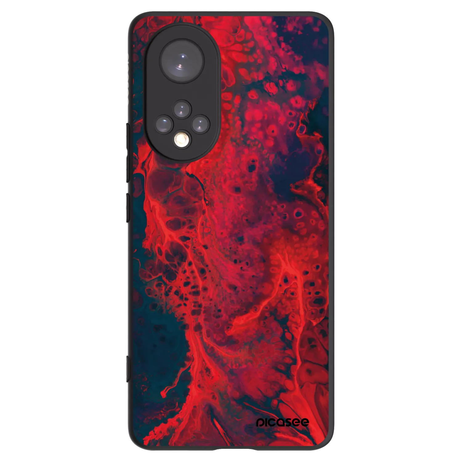 Picasee silikónový čierny obal pre Honor 50 5G - Organic red