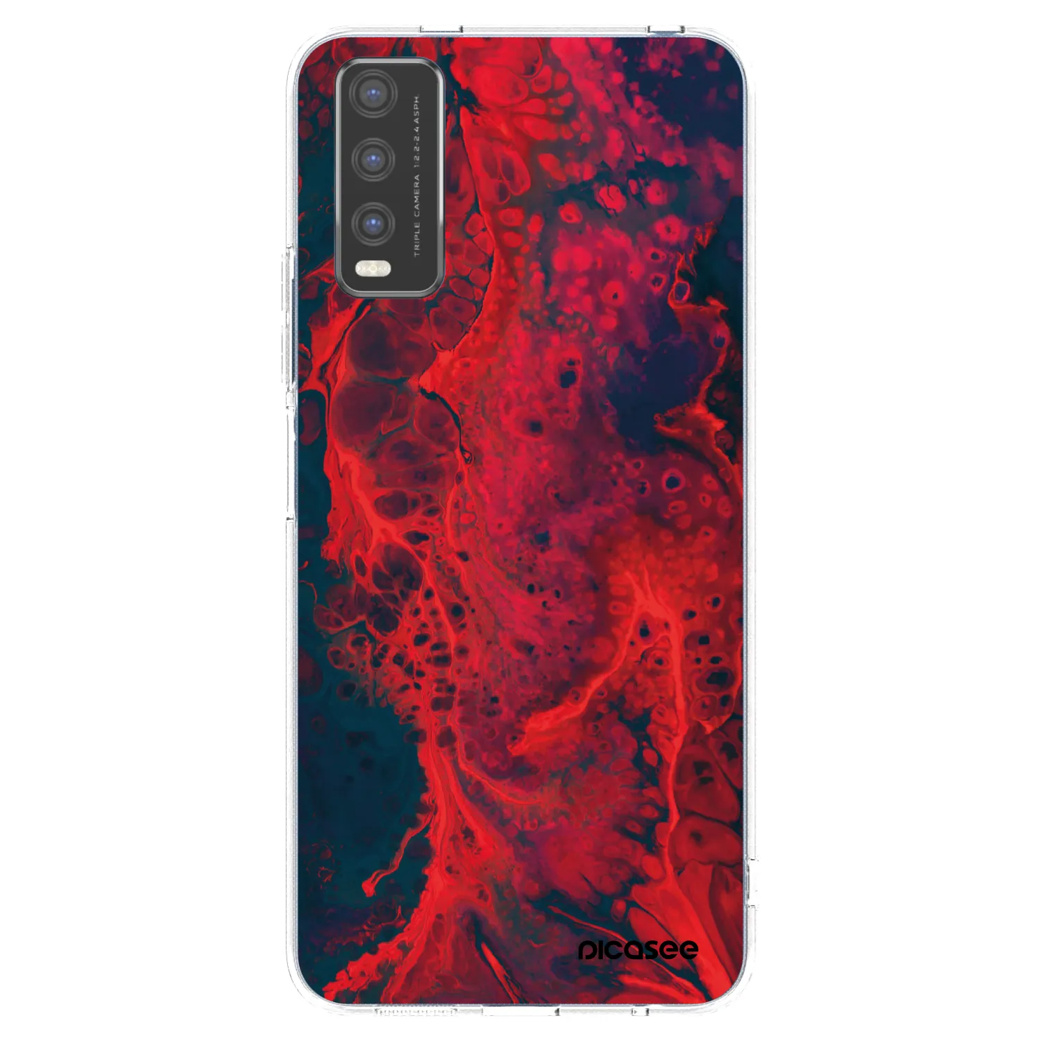 Picasee silikónový prehľadný obal pre Vivo Y20s - Organic red