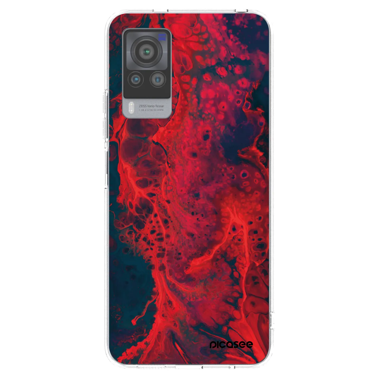 Picasee silikónový prehľadný obal pre Vivo X60 Pro 5G - Organic red