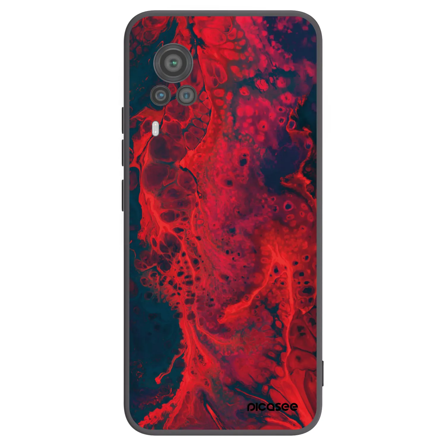 Picasee silikónový čierny obal pre Vivo X60 Pro 5G - Organic red