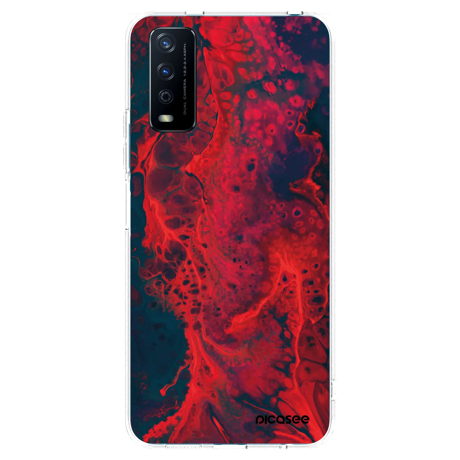 Picasee silikónový prehľadný obal pre Vivo Y11s - Organic red