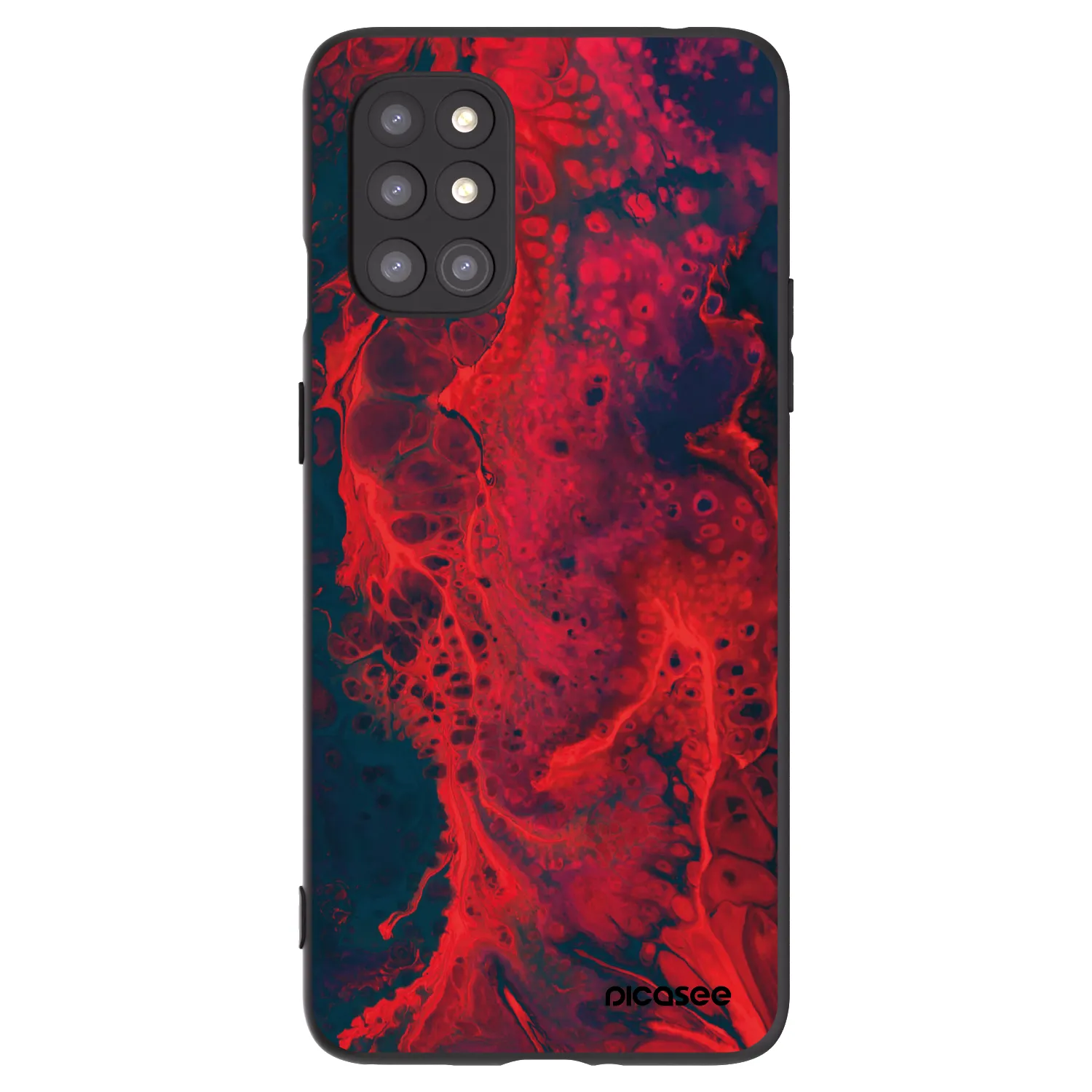 Picasee silikónový čierny obal pre OnePlus 8T - Organic red