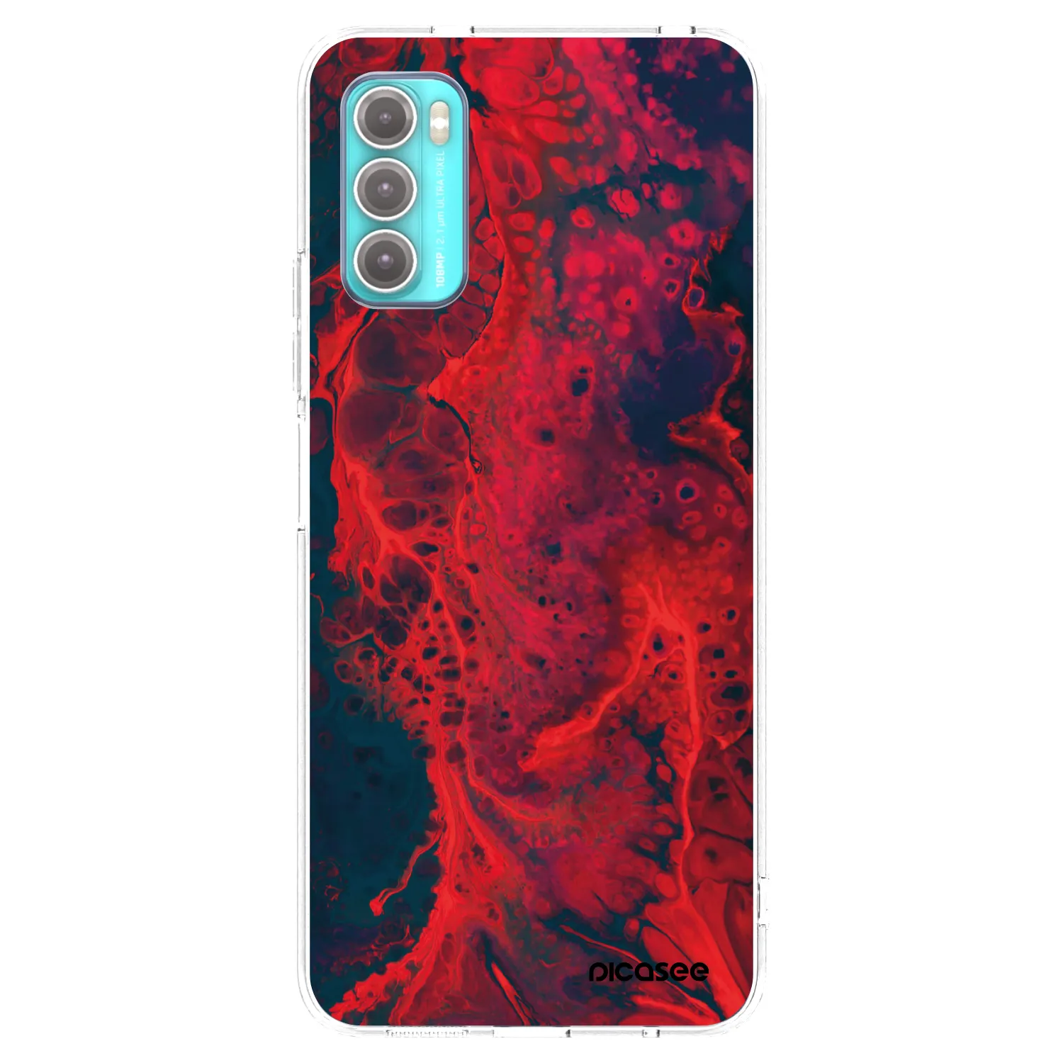 Picasee silikónový prehľadný obal pre Motorola Moto G60 - Organic red