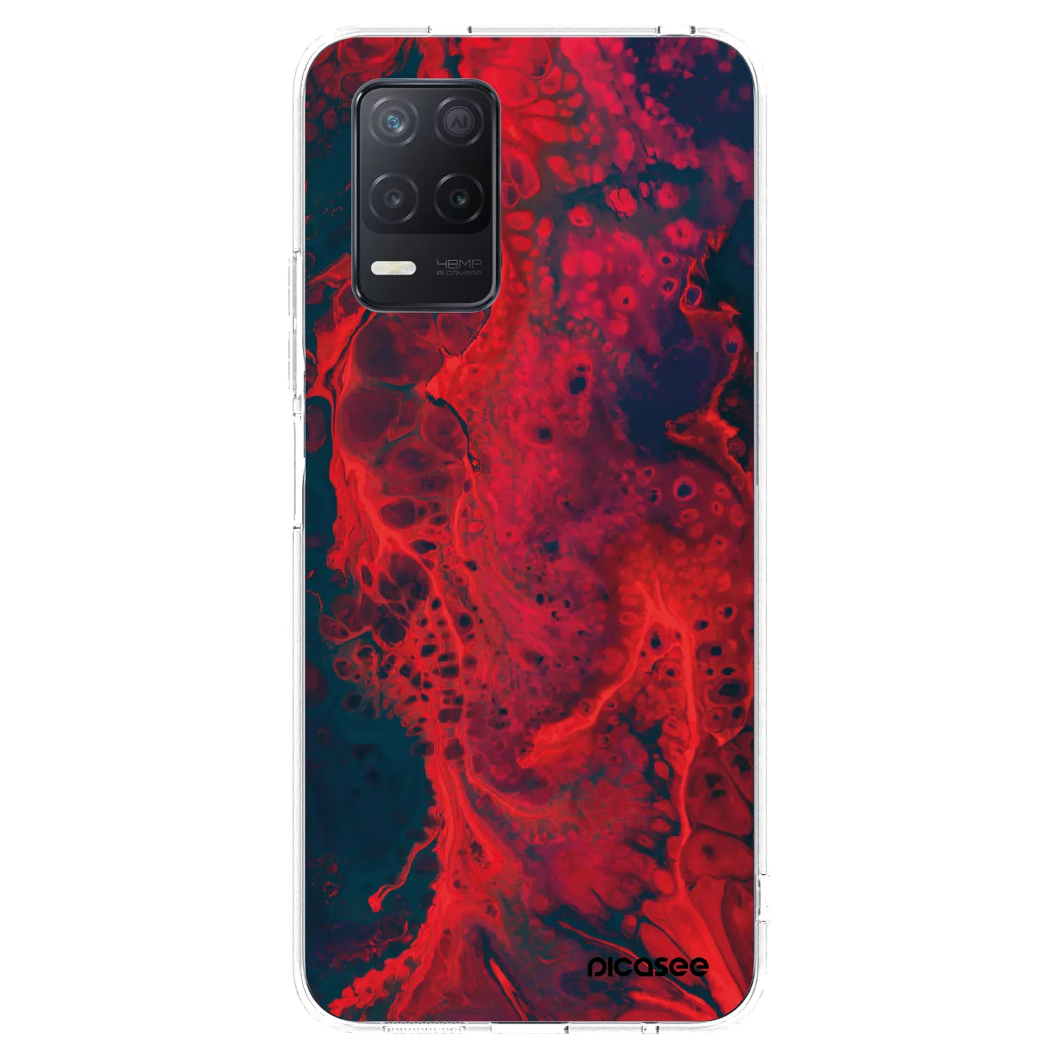 Picasee silikónový prehľadný obal pre Realme 8 5G - Organic red