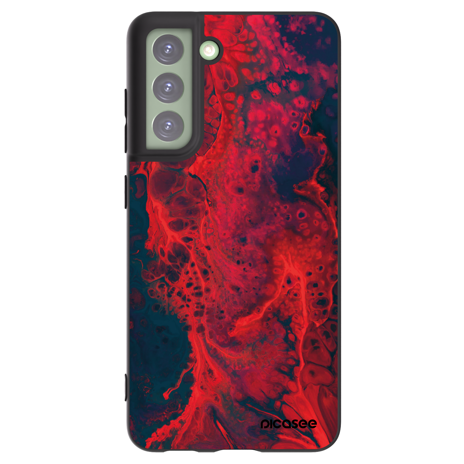 Picasee silikónový čierny obal pre Samsung Galaxy S21 FE 5G - Organic red