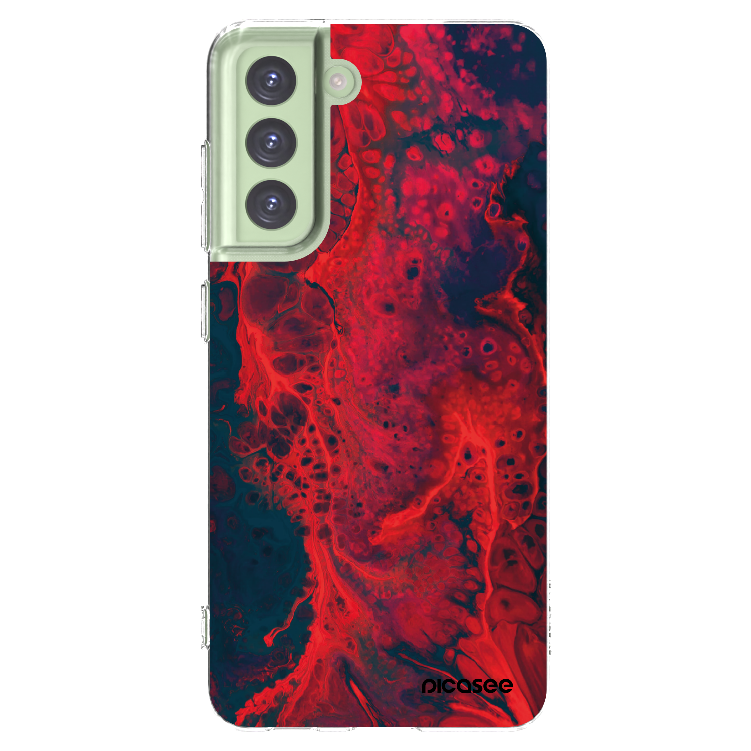 Picasee silikónový prehľadný obal pre Samsung Galaxy S21 FE 5G - Organic red
