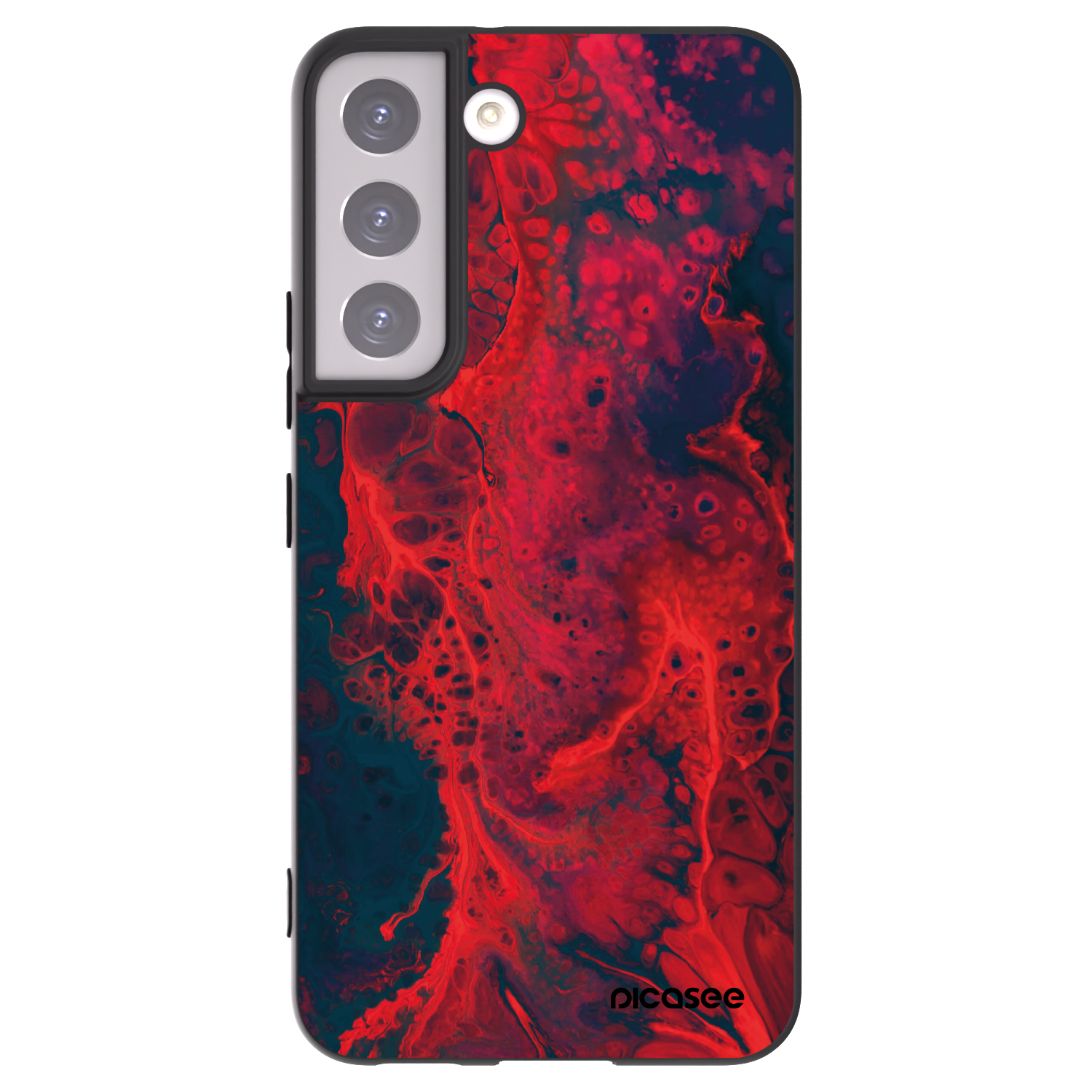 Silikónový čierny obal pre Samsung Galaxy S22 5G - Organic red