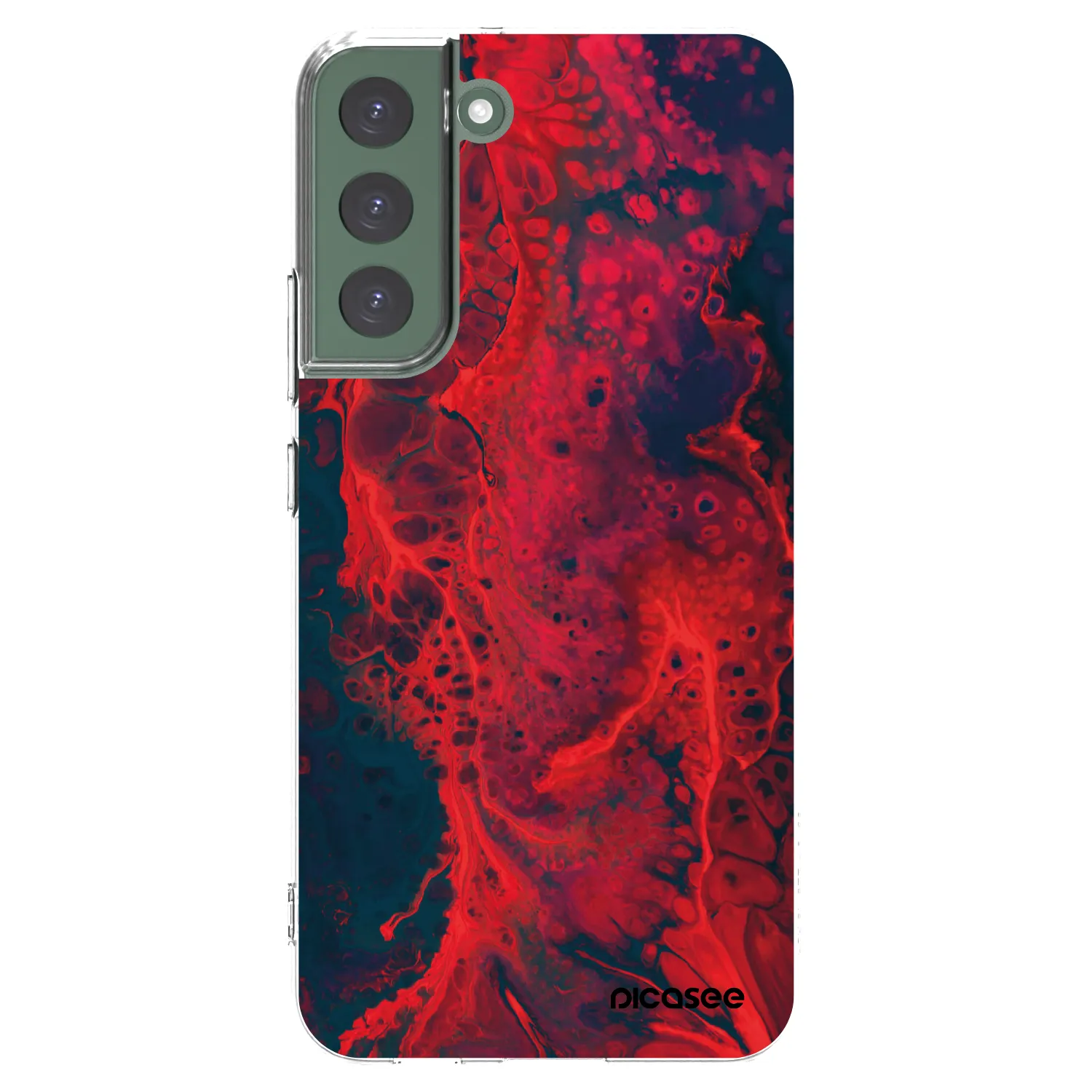 Picasee silikónový prehľadný obal pre Samsung Galaxy S22+ 5G - Organic red