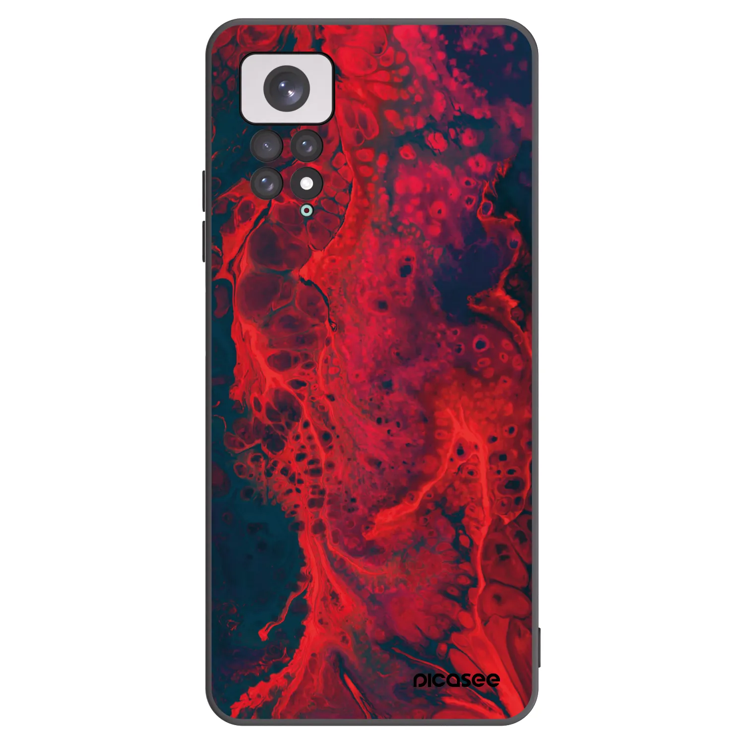 Picasee silikónový čierny obal pre Xiaomi Redmi Note 11 - Organic red