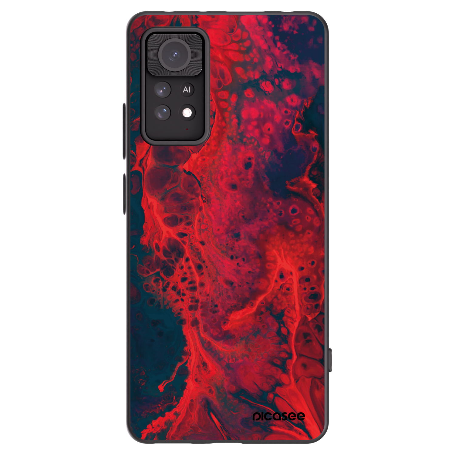 Picasee silikónový čierny obal pre Xiaomi Redmi Note 11 Pro 5G - Organic red