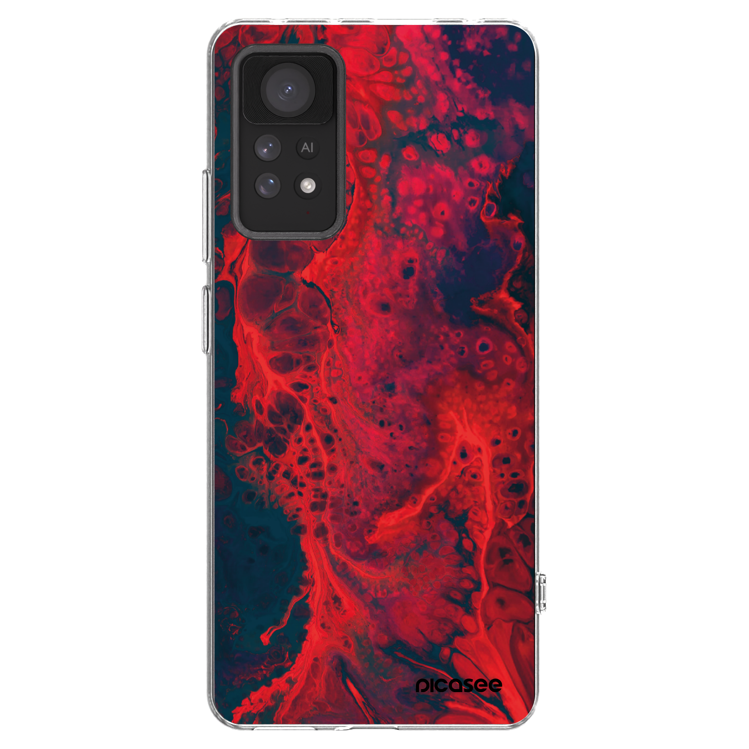 Picasee silikónový prehľadný obal pre Xiaomi Redmi Note 11 Pro 5G - Organic red
