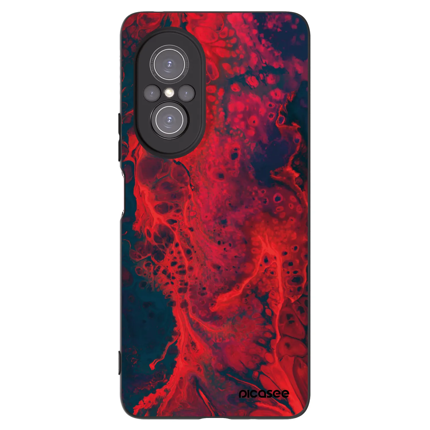 Picasee silikónový čierny obal pre Huawei Nova 9 SE - Organic red