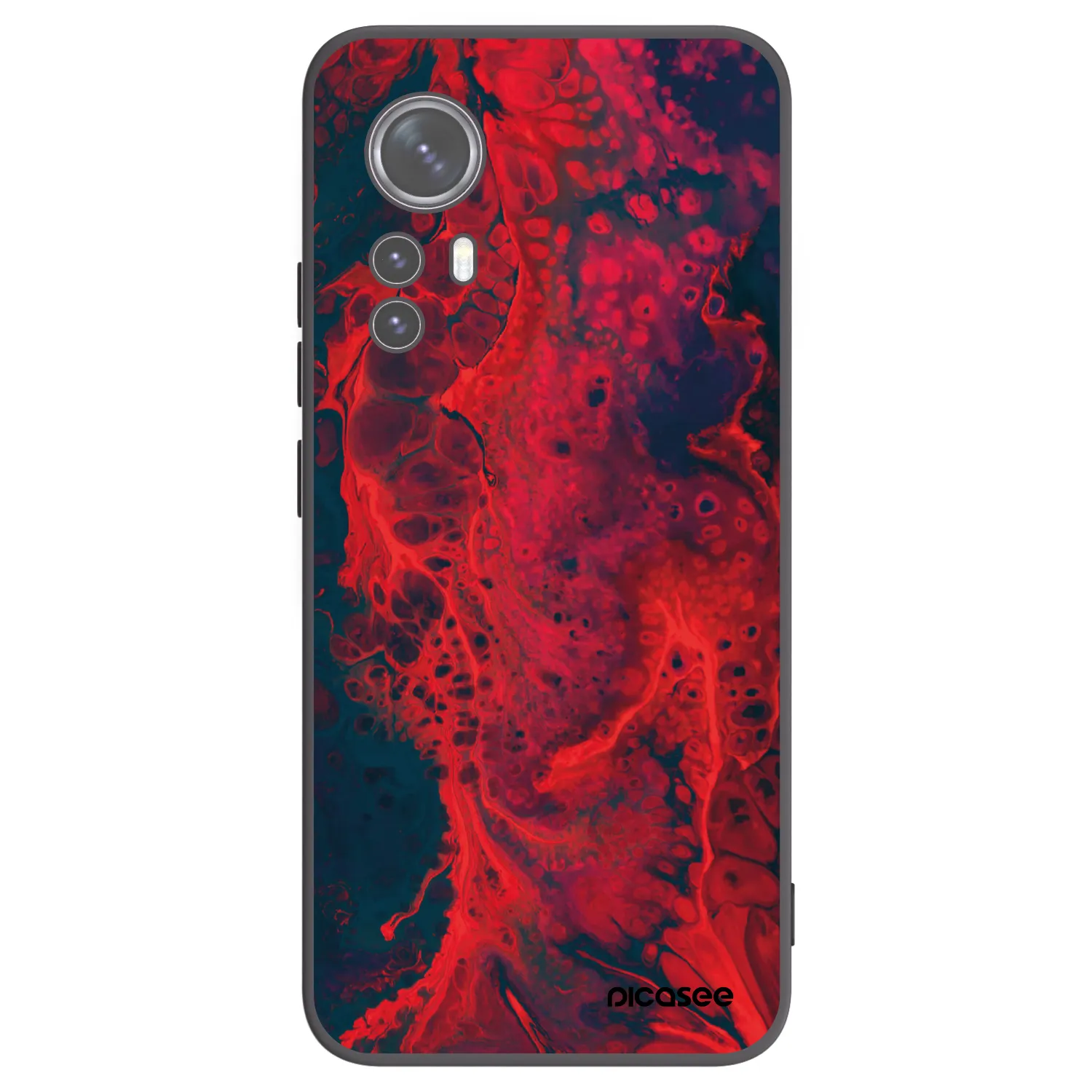 Picasee silikónový čierny obal pre Xiaomi 12 - Organic red