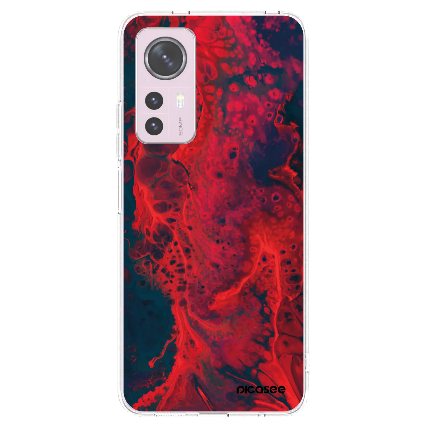 Picasee silikónový prehľadný obal pre Xiaomi 12 - Organic red