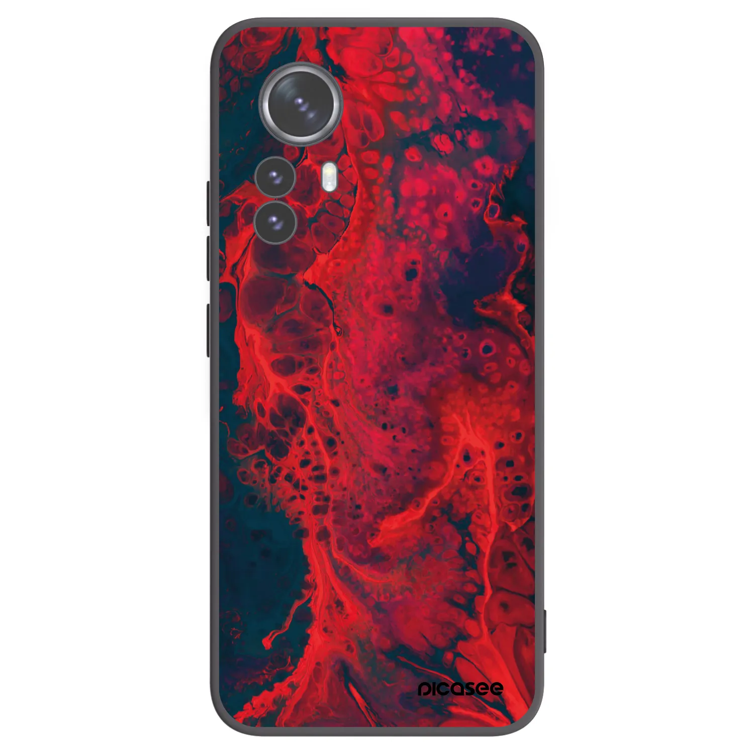 Picasee silikónový čierny obal pre Xiaomi 12 Pro - Organic red