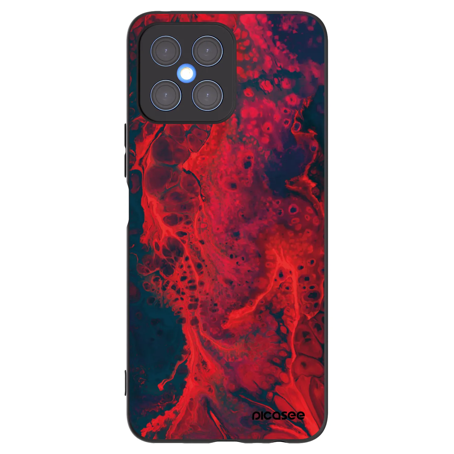 Picasee silikónový čierny obal pre Honor X8 4G - Organic red