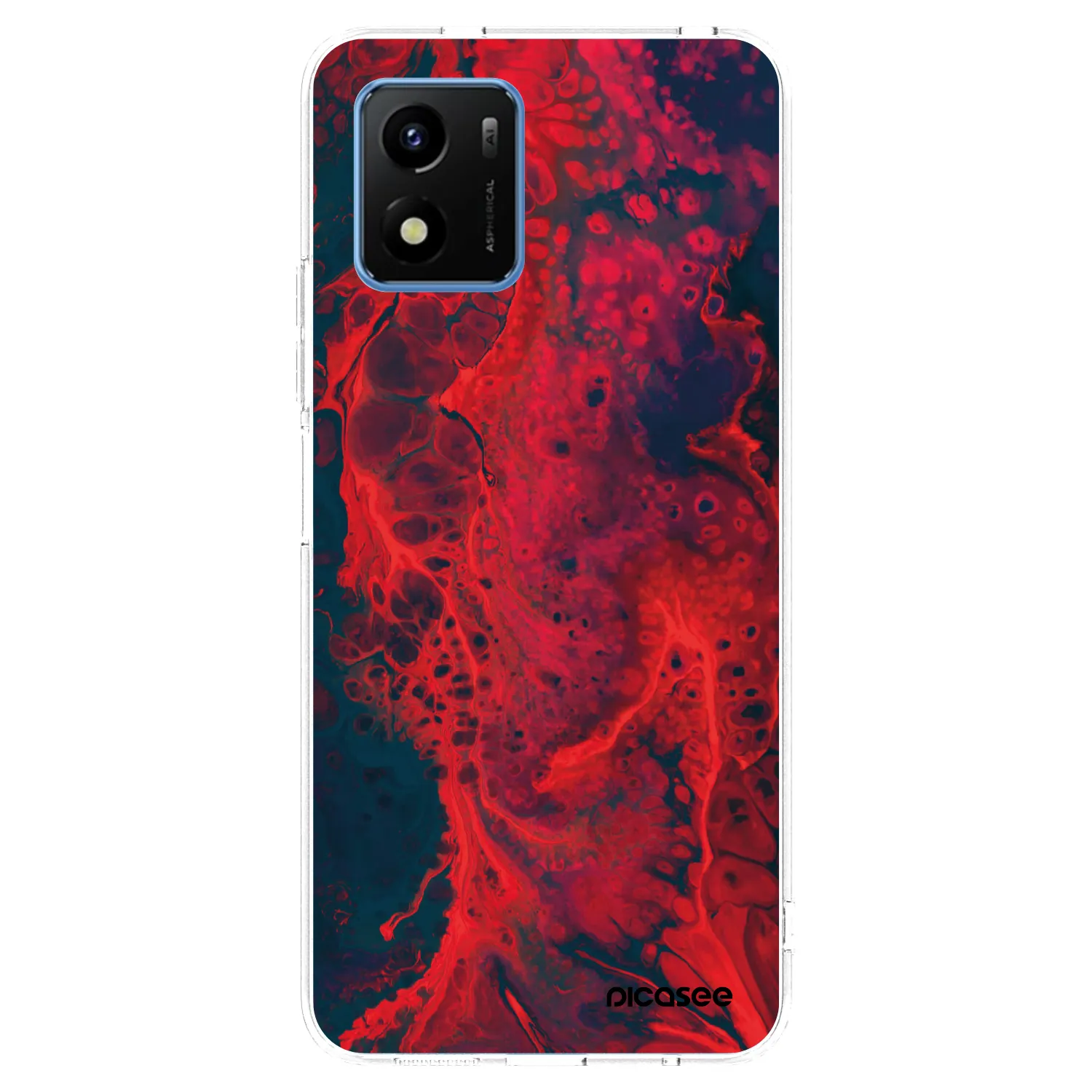 Picasee silikónový prehľadný obal pre Vivo Y01 - Organic red