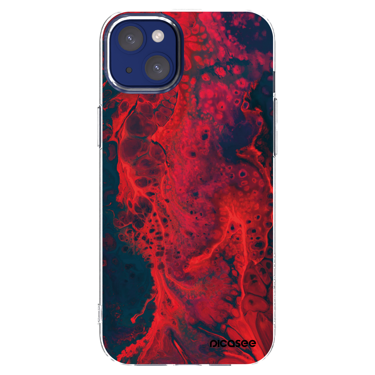 Picasee silikónový prehľadný obal pre Apple iPhone 14 Plus - Organic red