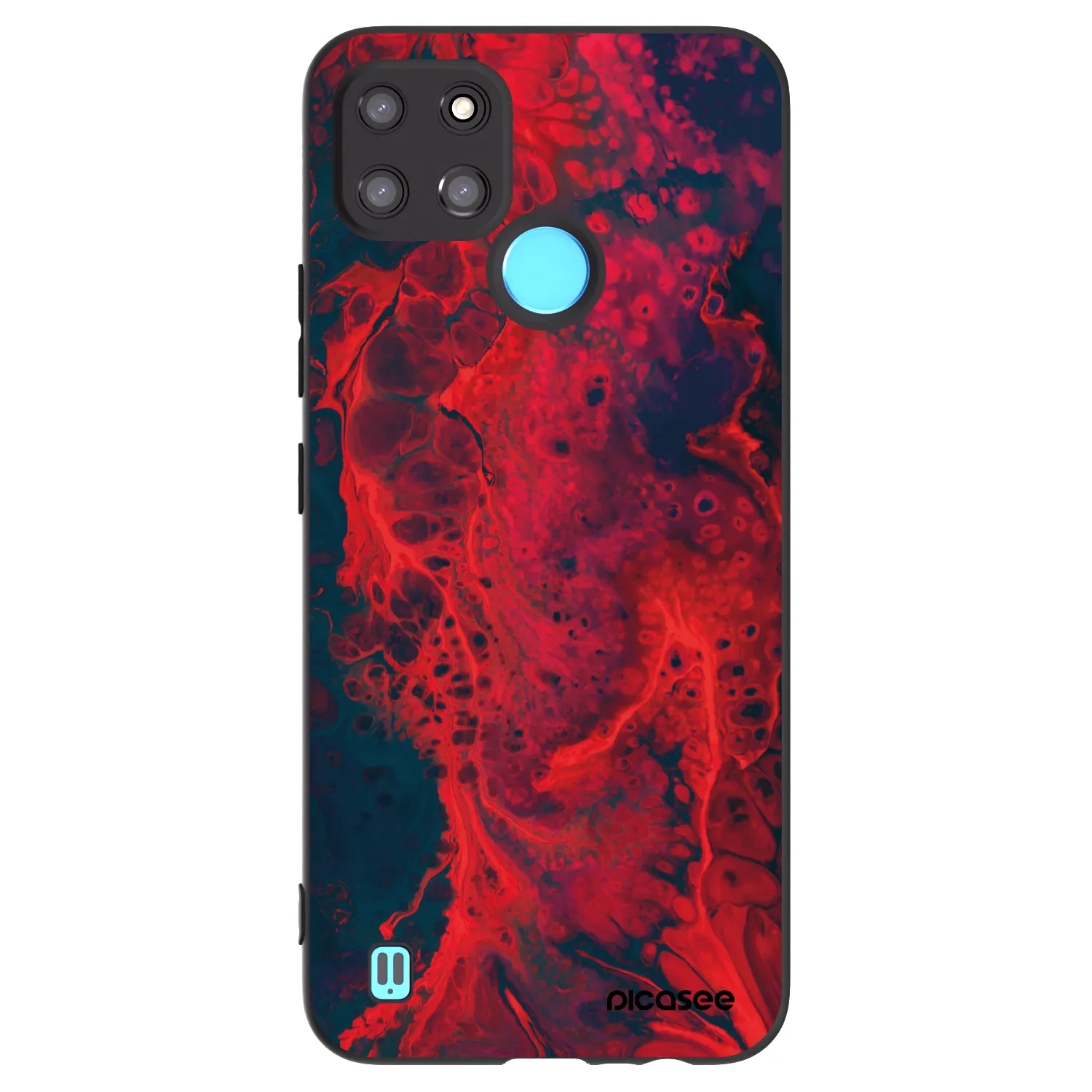 Picasee silikónový čierny obal pre Realme C21Y - Organic red
