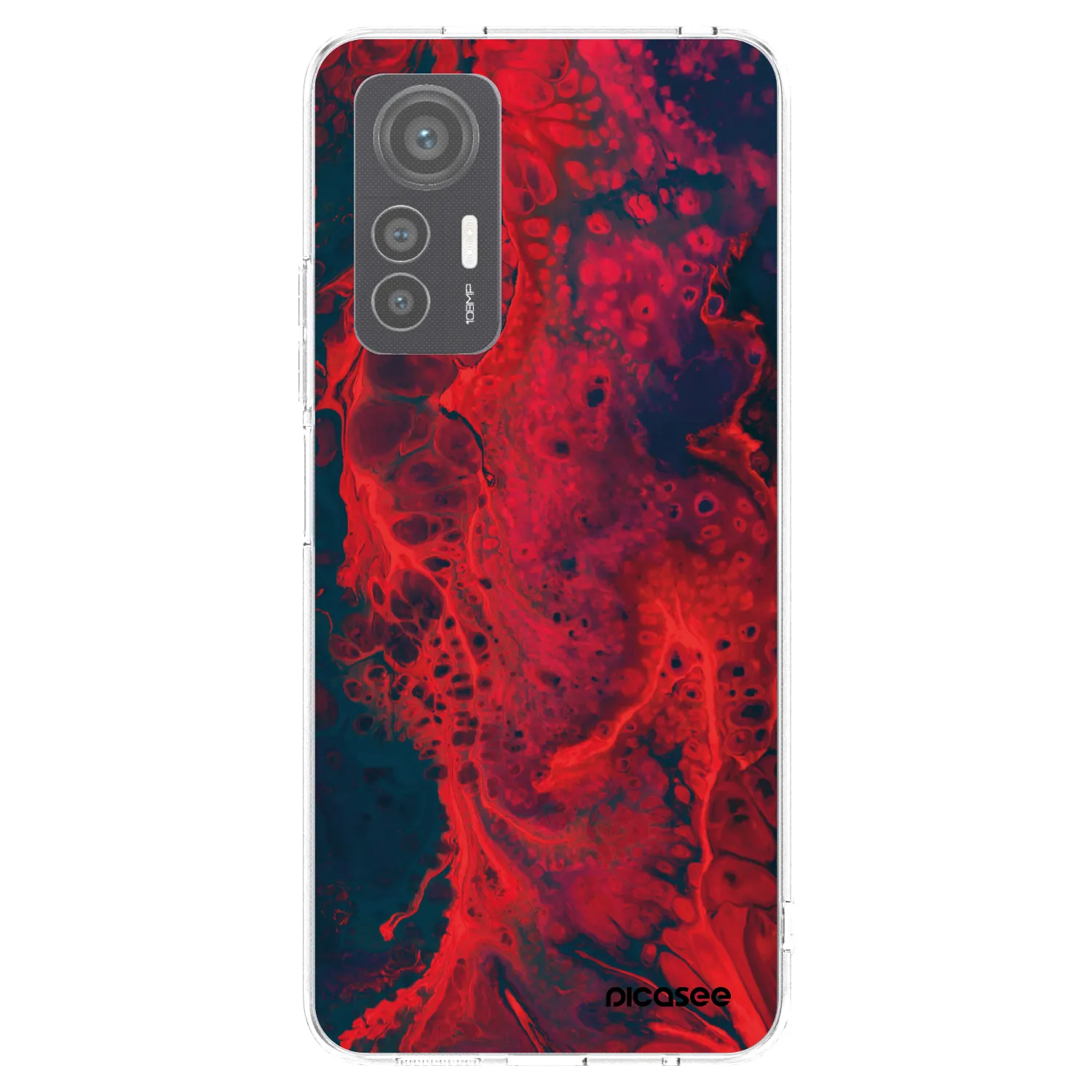 Picasee silikónový prehľadný obal pre Xiaomi 12 Lite - Organic red