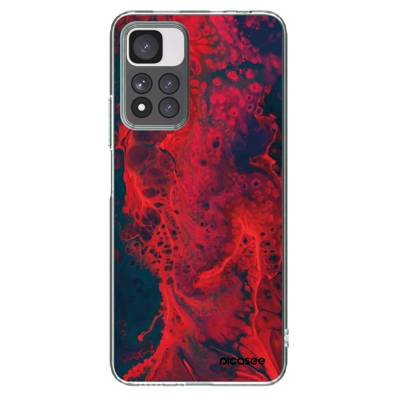 Picasee silikónový prehľadný obal pre Xiaomi Redmi Note 11 Pro+ 5G - Organic red