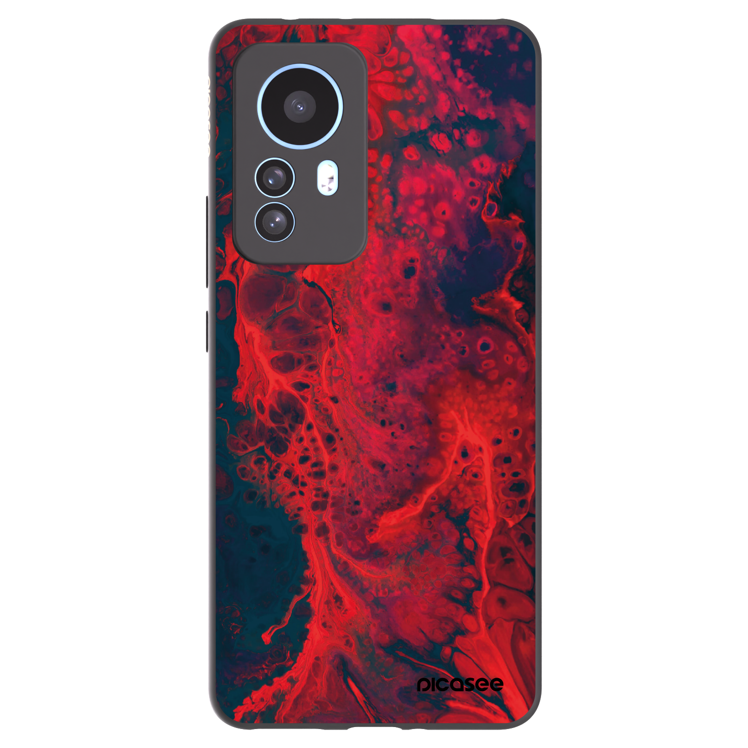 Picasee silikónový čierny obal pre Xiaomi 12T Pro - Organic red