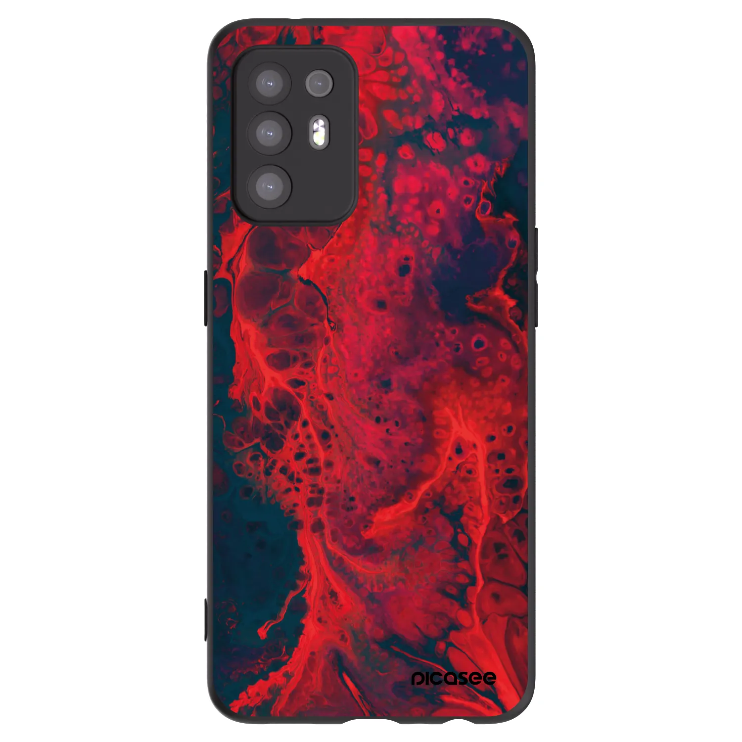 Picasee silikónový čierny obal pre OPPO A94 5G - Organic red