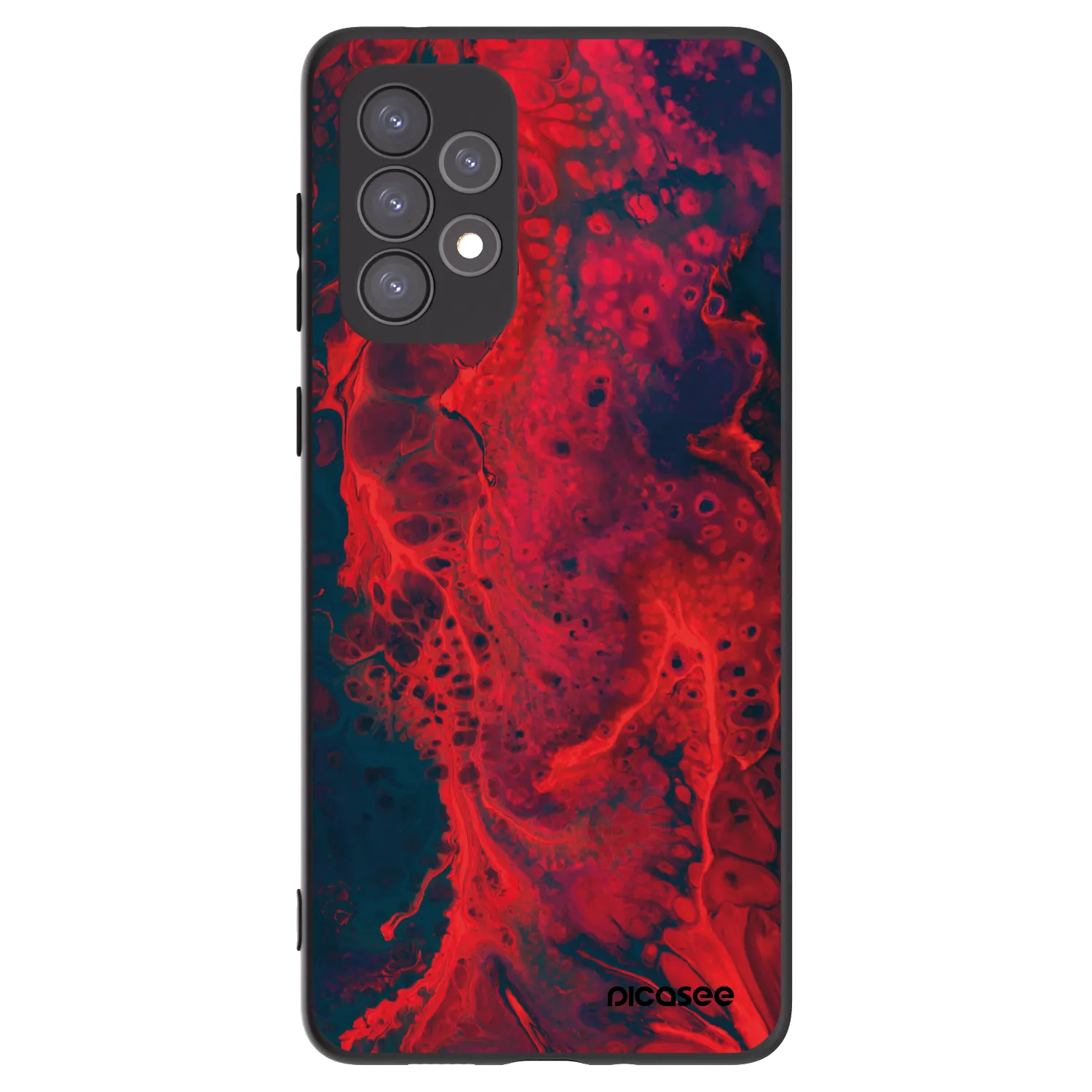 Picasee silikónový čierny obal pre Samsung Galaxy A73 5G - Organic red