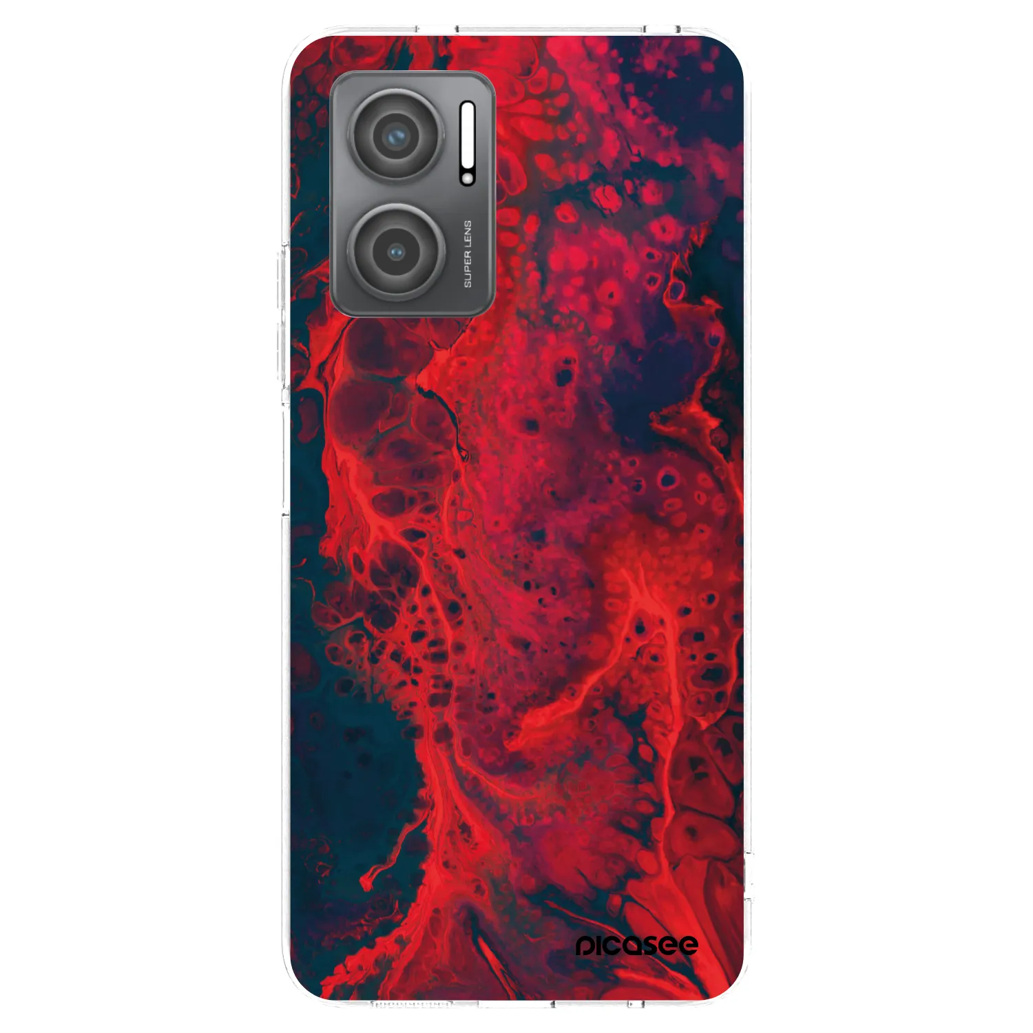Silikónový prehľadný obal pre Xiaomi Redmi 10 5G - Organic red