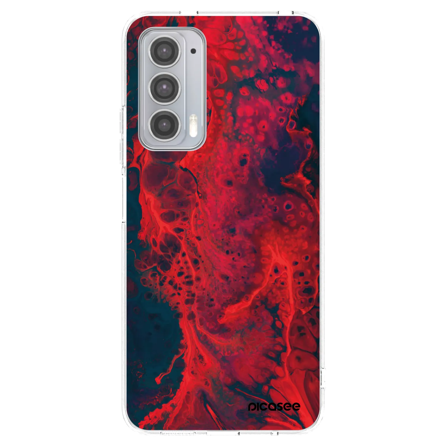 Picasee silikónový prehľadný obal pre Motorola Edge 20 - Organic red