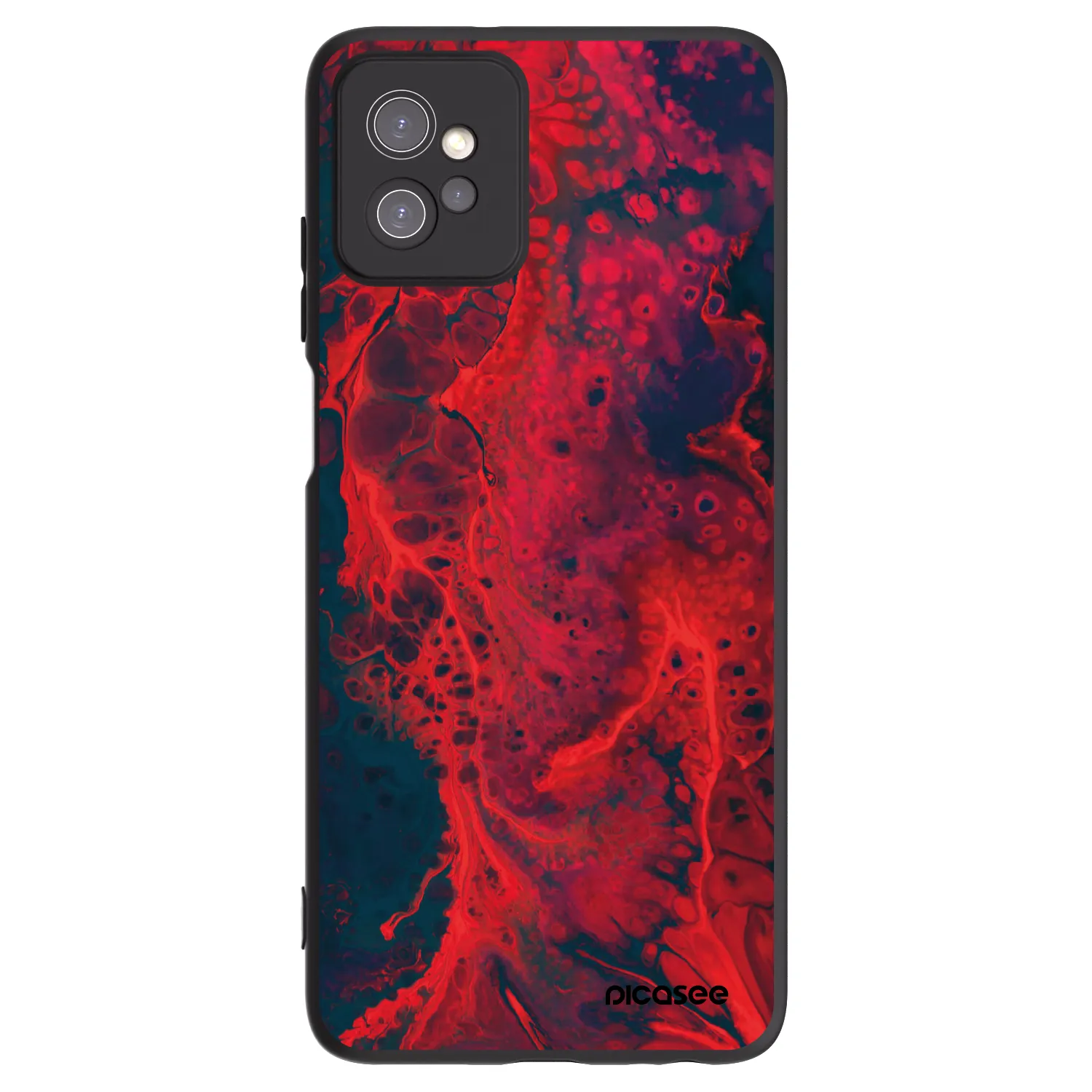 Picasee silikónový čierny obal pre Motorola Moto G32 - Organic red
