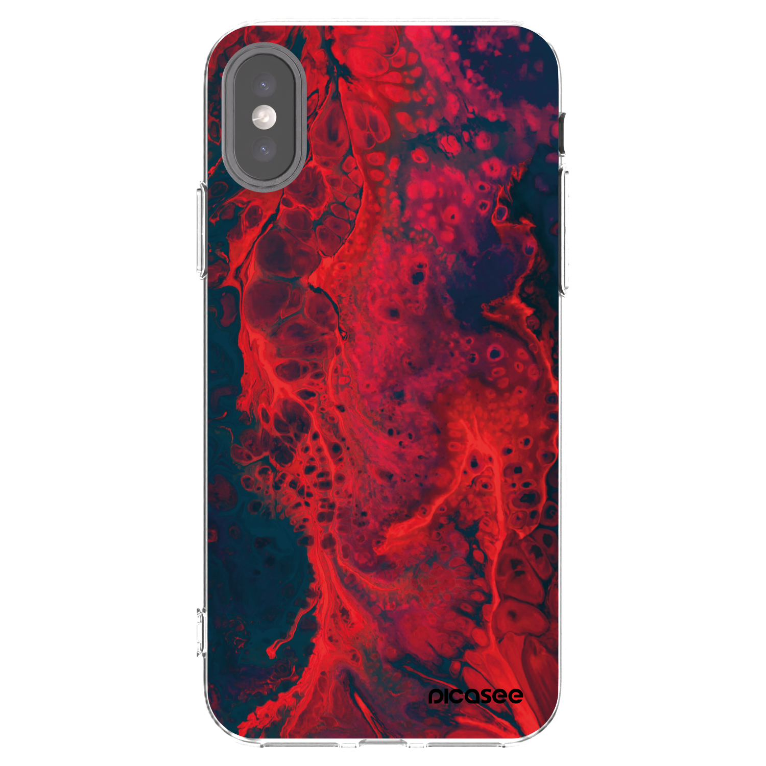 Silikónový prehľadný obal pre Apple iPhone X/XS - Organic red