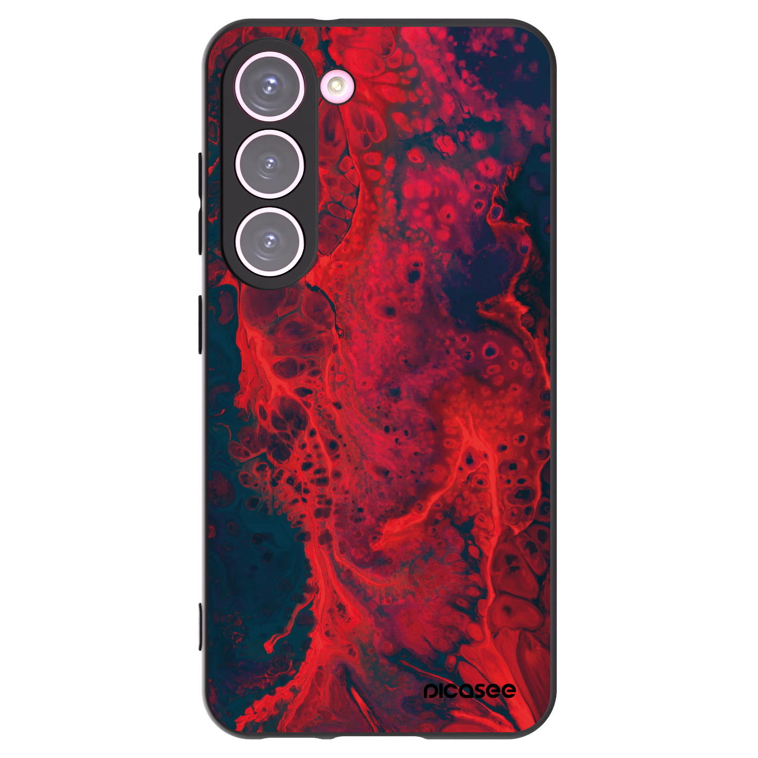 Silikónový čierny obal pre Samsung Galaxy S23 5G - Organic red