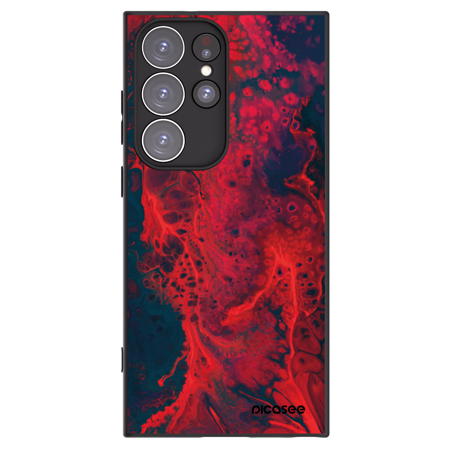 Picasee silikónový čierny obal pre Samsung Galaxy S23 Ultra 5G - Organic red
