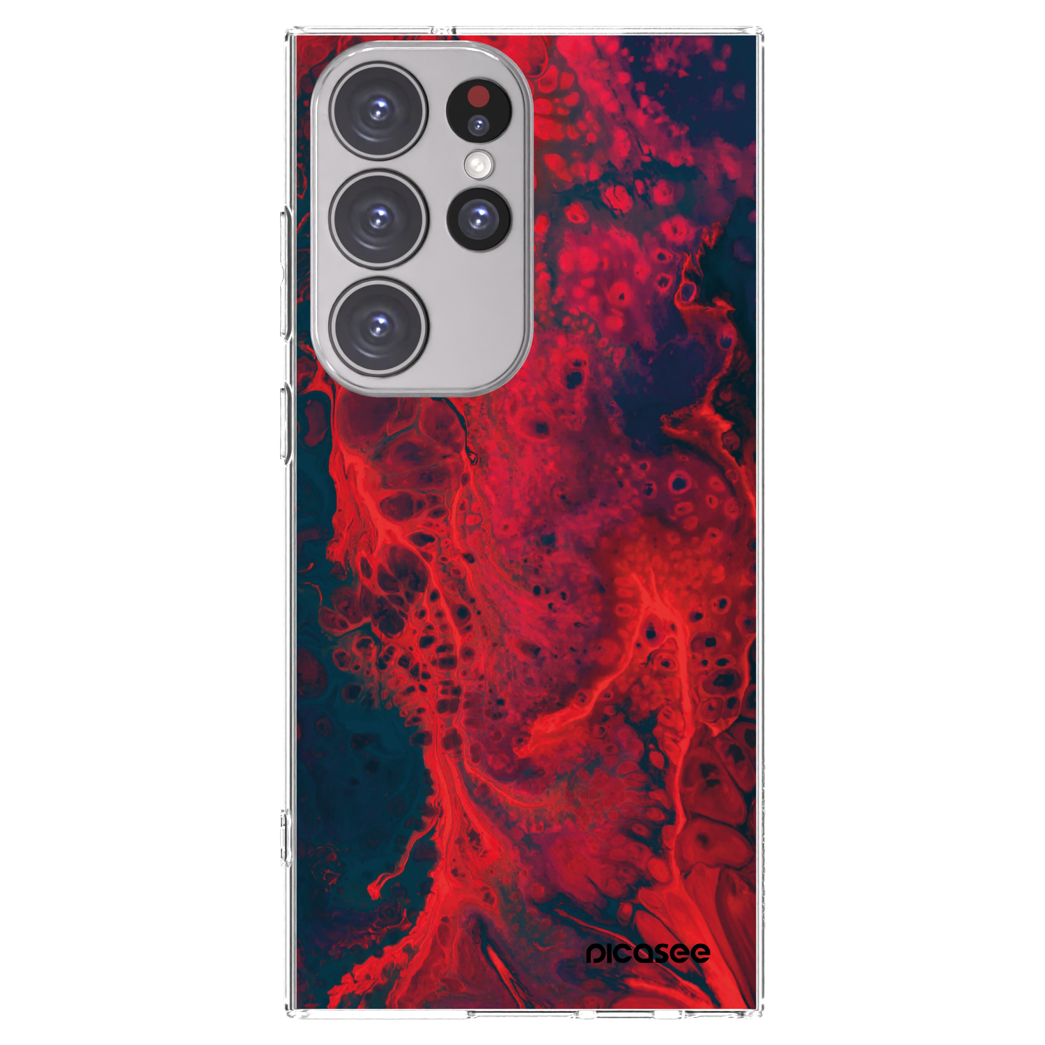 Picasee silikónový prehľadný obal pre Samsung Galaxy S23 Ultra 5G - Organic red