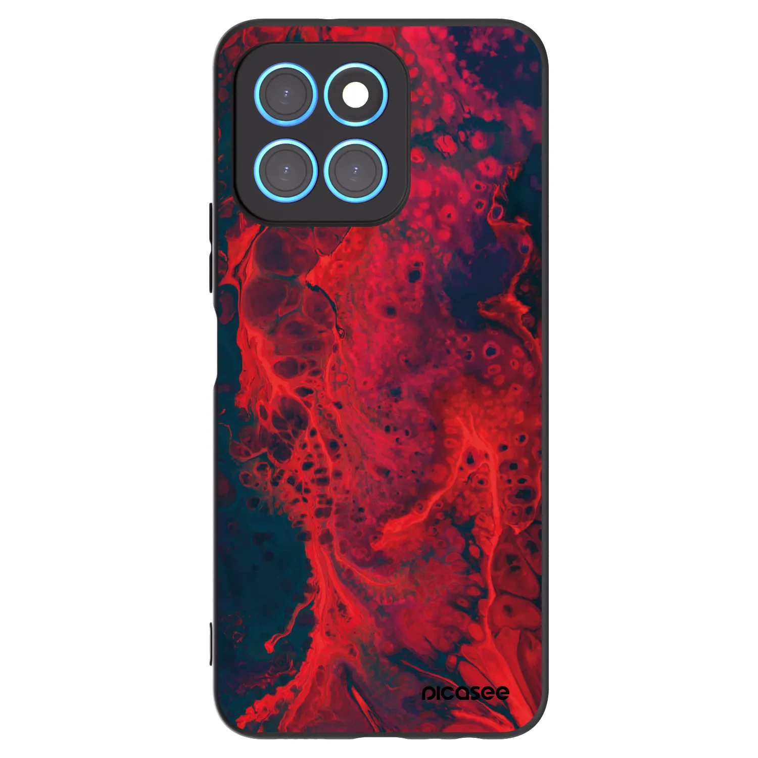 Picasee silikónový čierny obal pre Honor X6 - Organic red