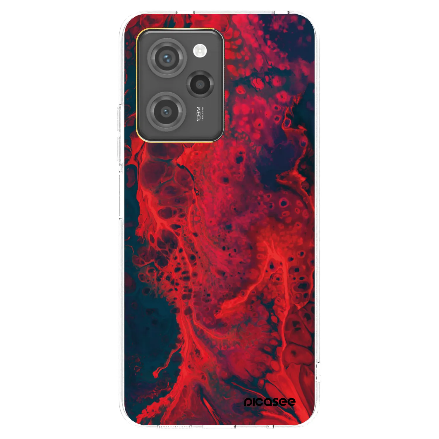 Picasee silikónový čierny obal pre Xiaomi Poco X5 Pro - Organic red