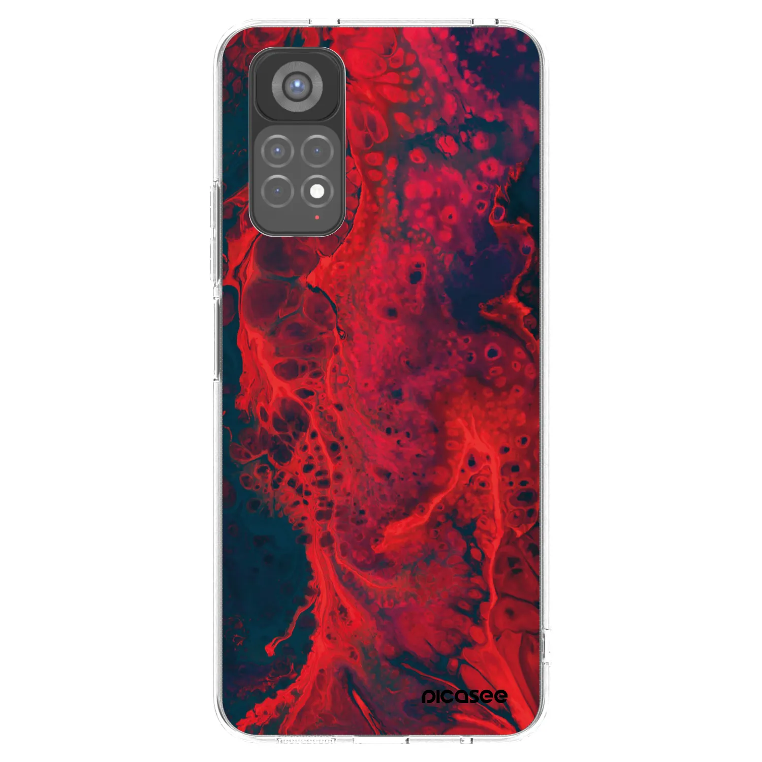 Picasee silikónový prehľadný obal pre Xiaomi Redmi Note 11S 5G - Organic red